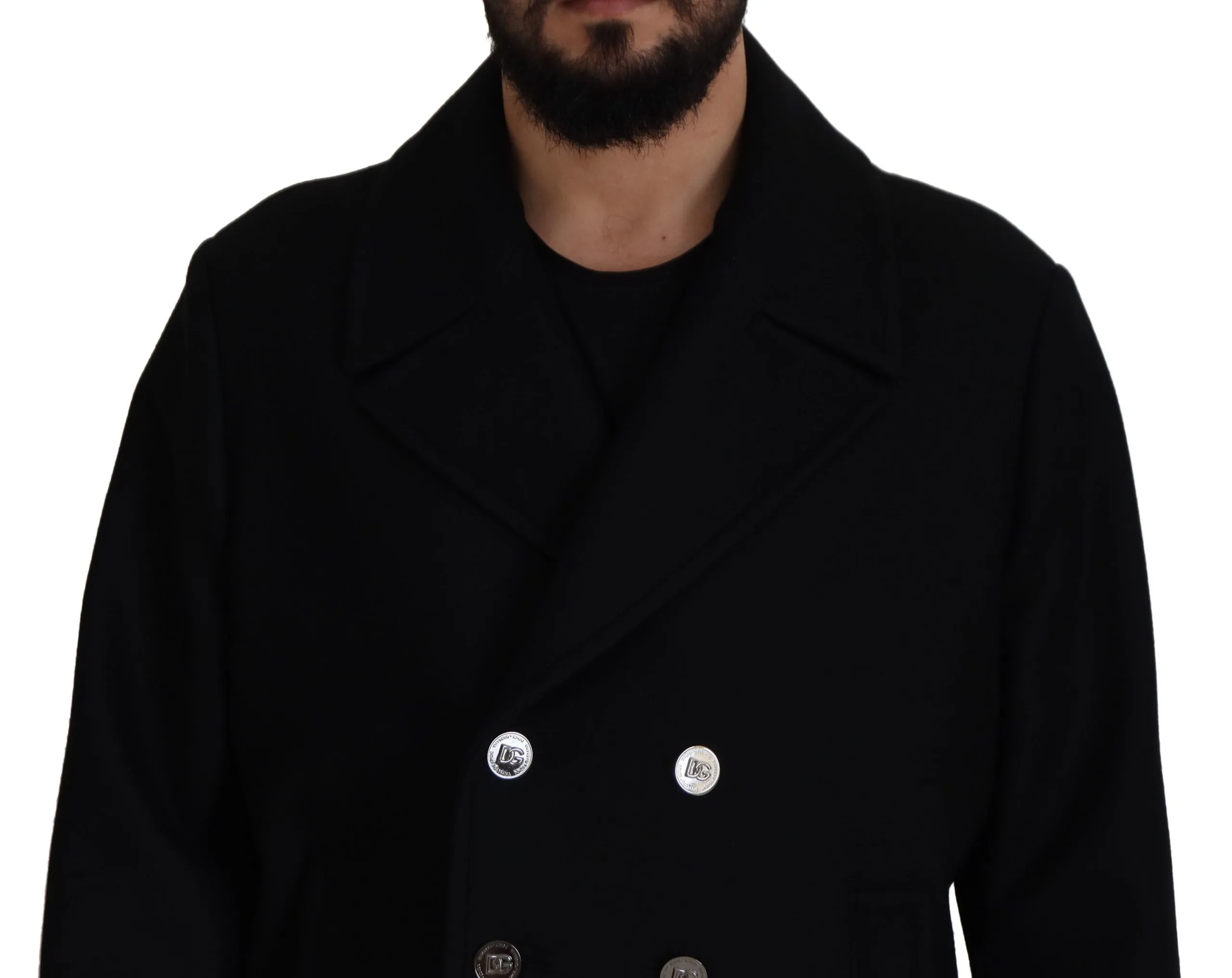 Dolce & Gabbana Men's Elegant Double Breasted Wool Overcoat