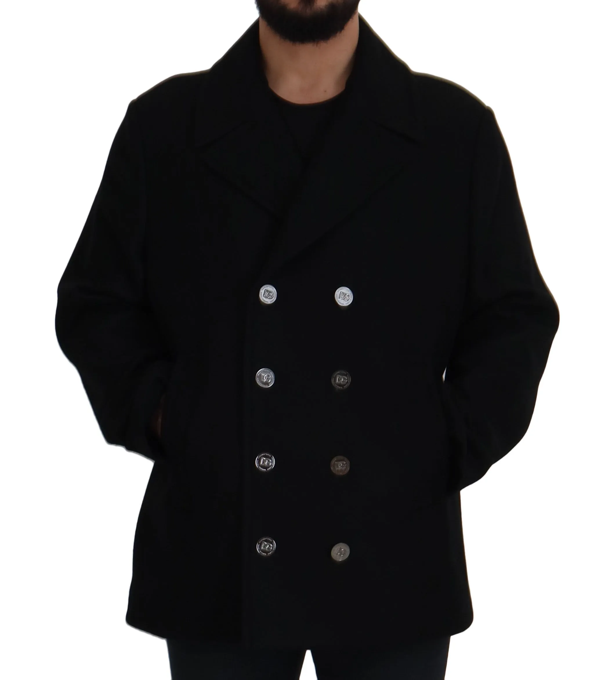 Dolce & Gabbana Men's Elegant Double Breasted Wool Overcoat
