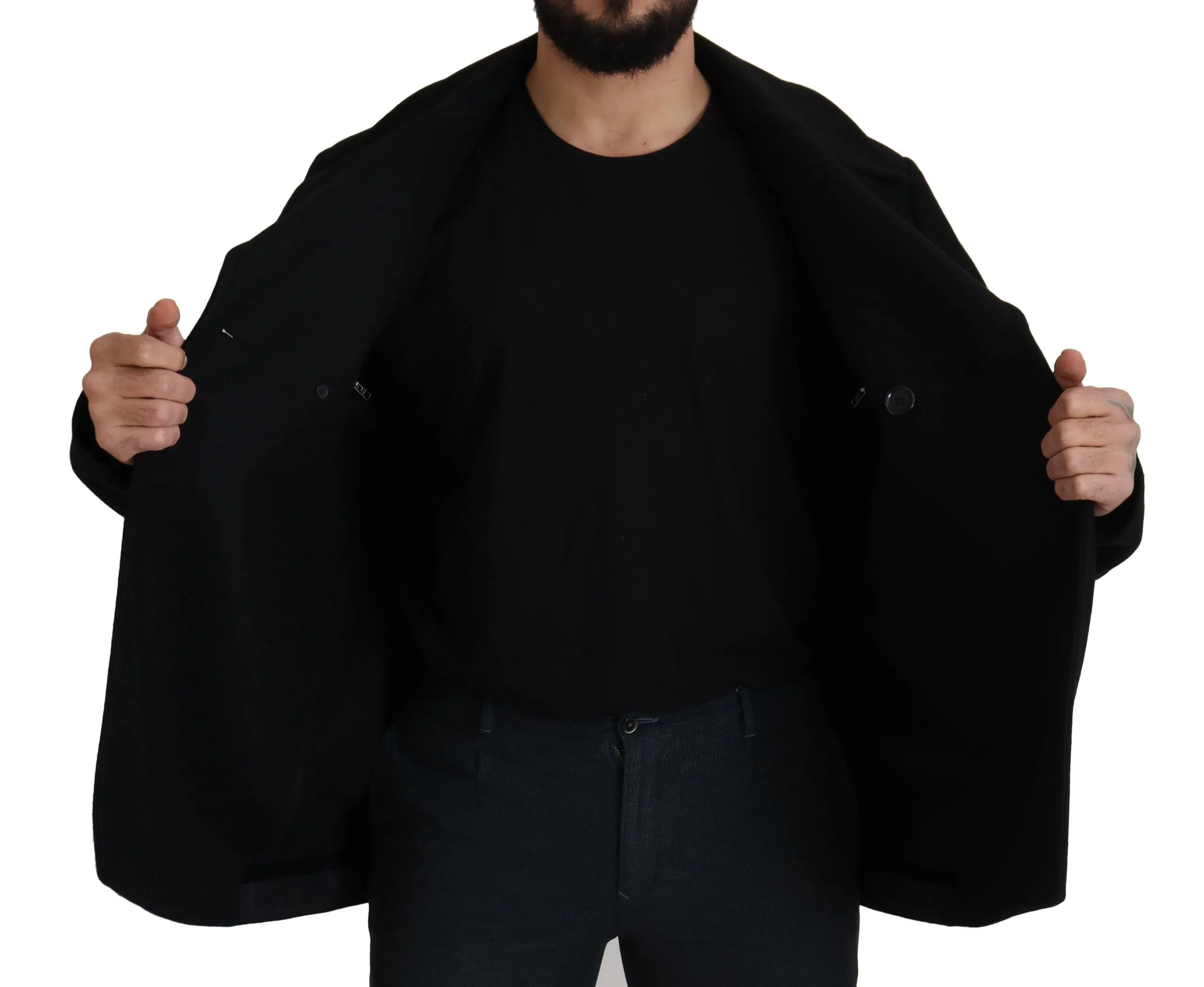 Dolce & Gabbana Men's Elegant Double Breasted Wool Overcoat