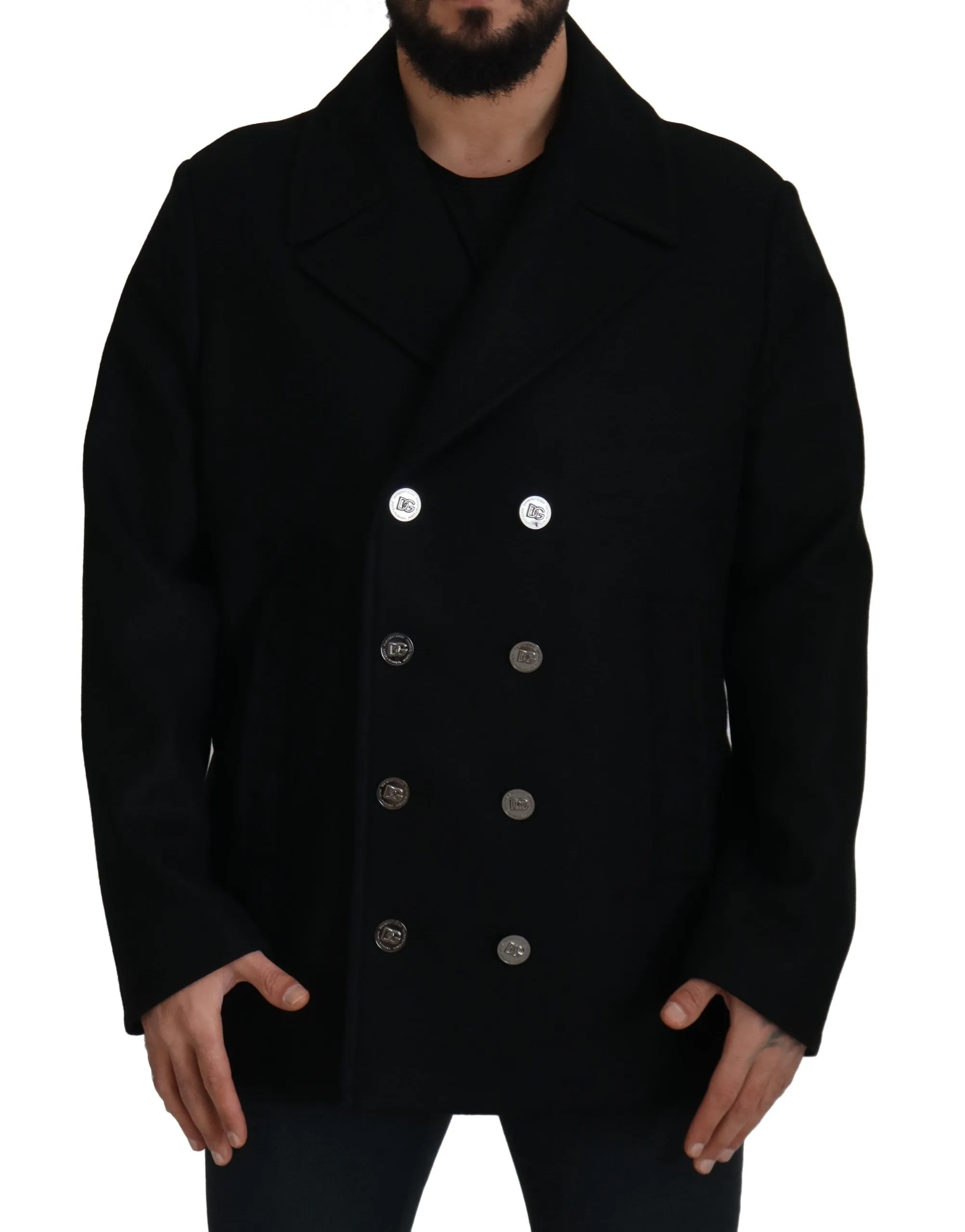 Dolce & Gabbana Men's Elegant Double Breasted Wool Overcoat
