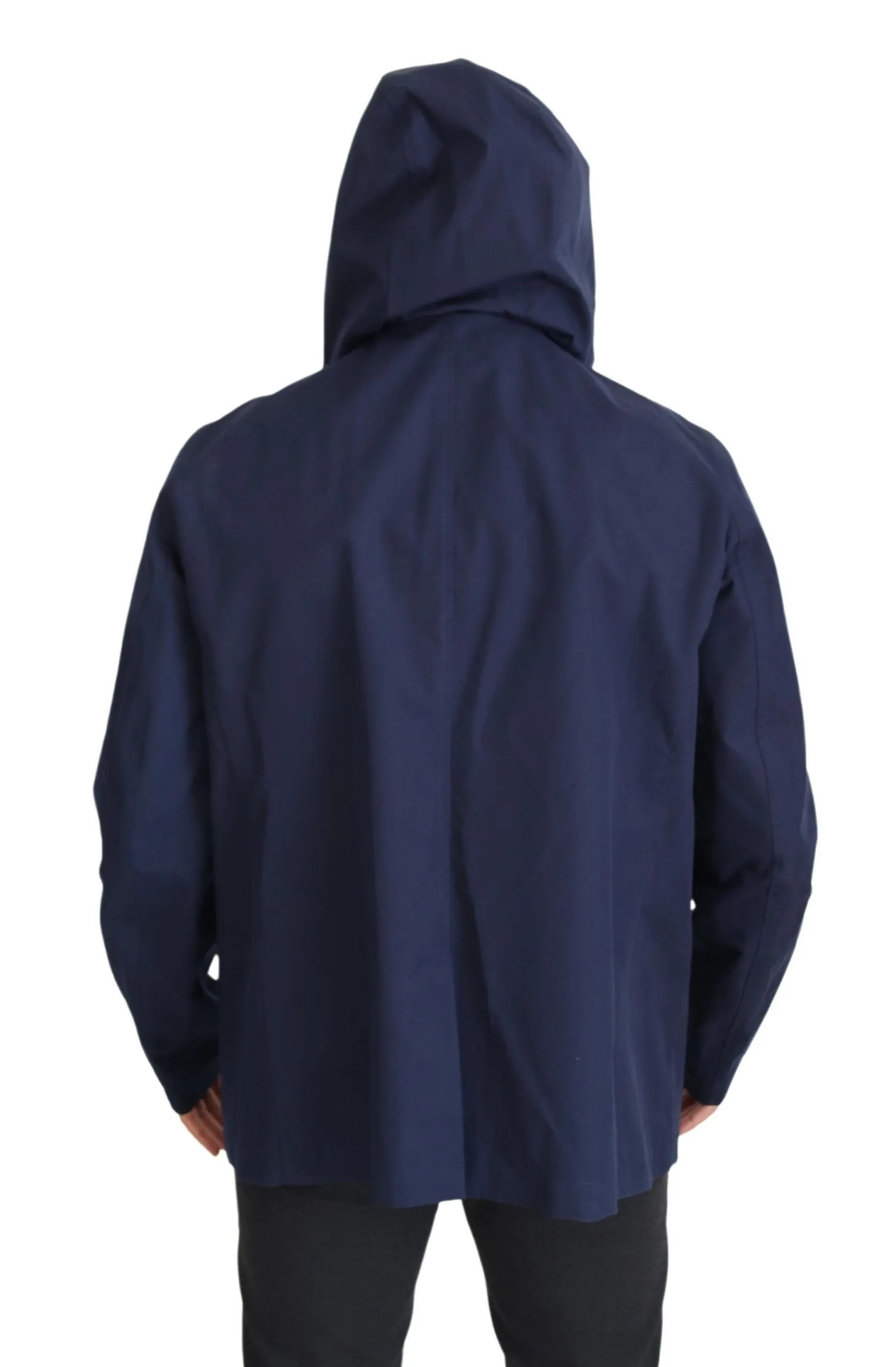 Dolce & Gabbana Men's Elegant Double-Breasted Blue Parka Jacket