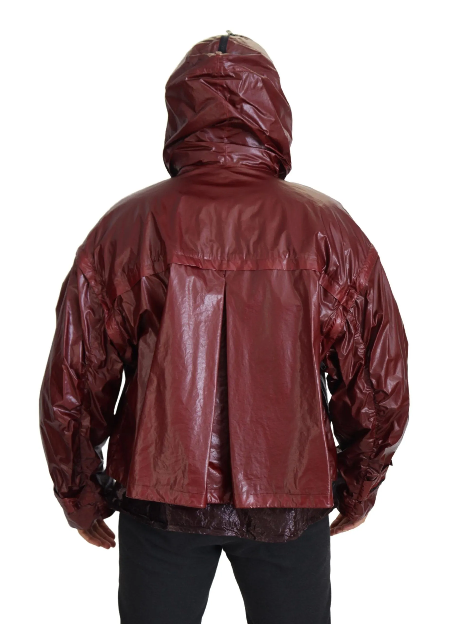 Dolce & Gabbana Men's Elegant Bordeaux Full Zip Hooded Jacket