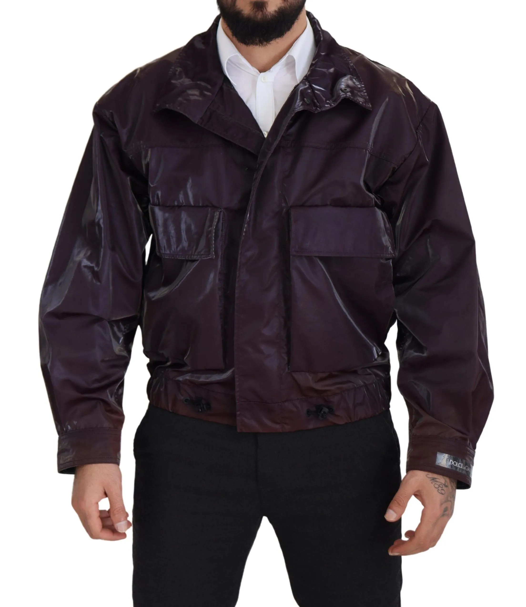 Dolce & Gabbana Men's Elegant Purple Biker Jacket