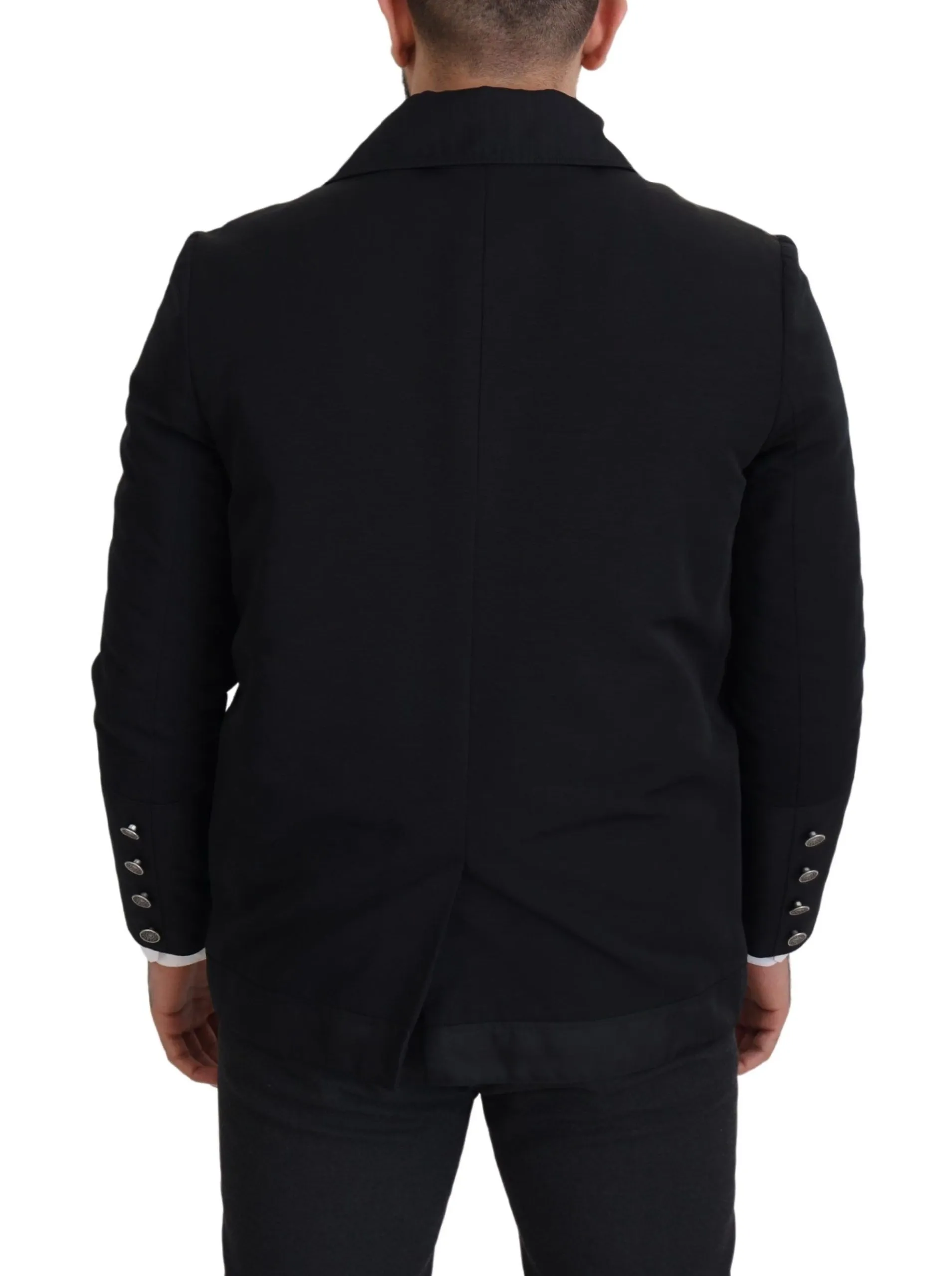 Dolce & Gabbana Men's Elegant Full Zip Black Wool Blend Jacket