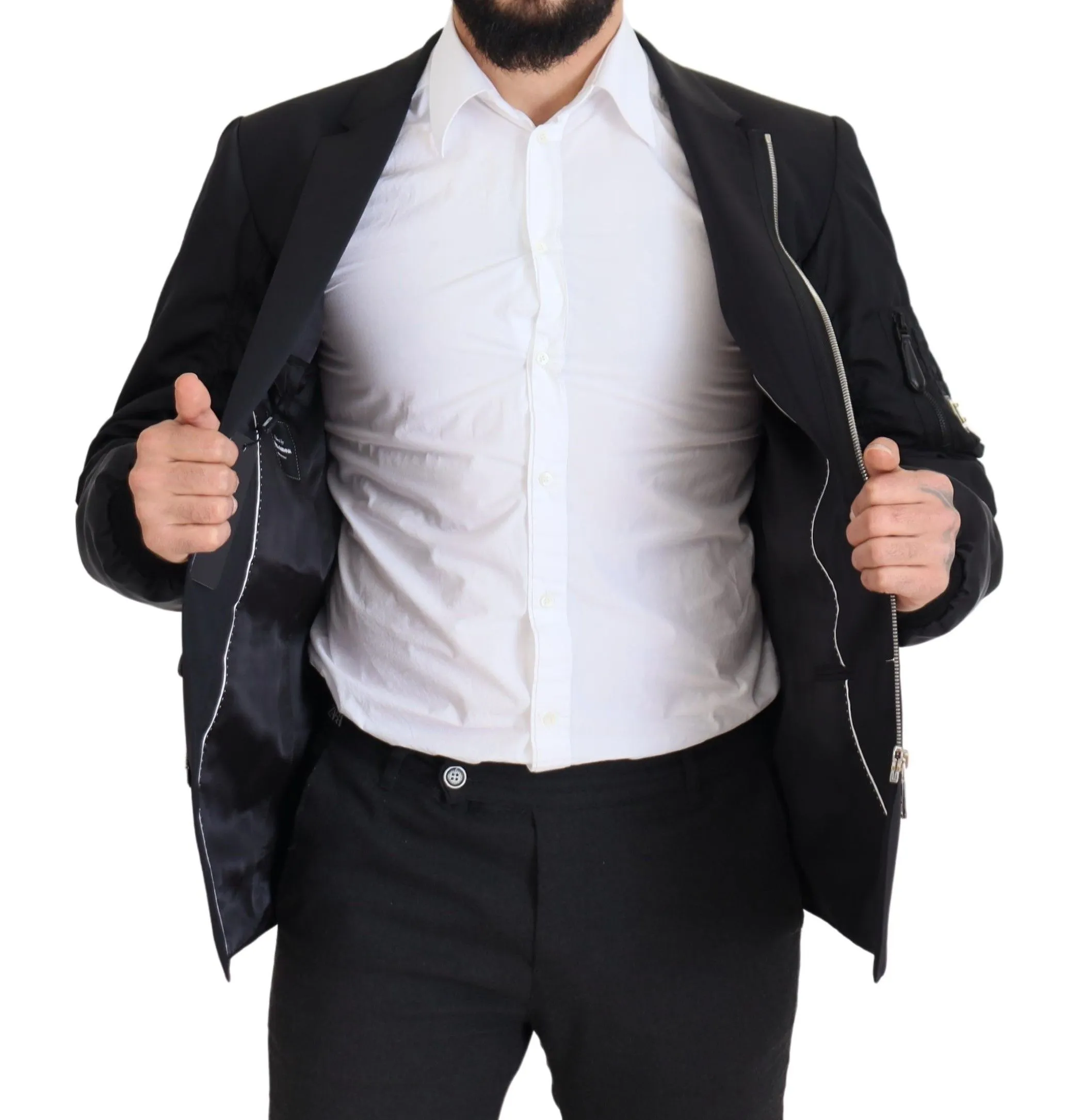 Dolce & Gabbana Men's Elegant Black Virgin Wool Jacket