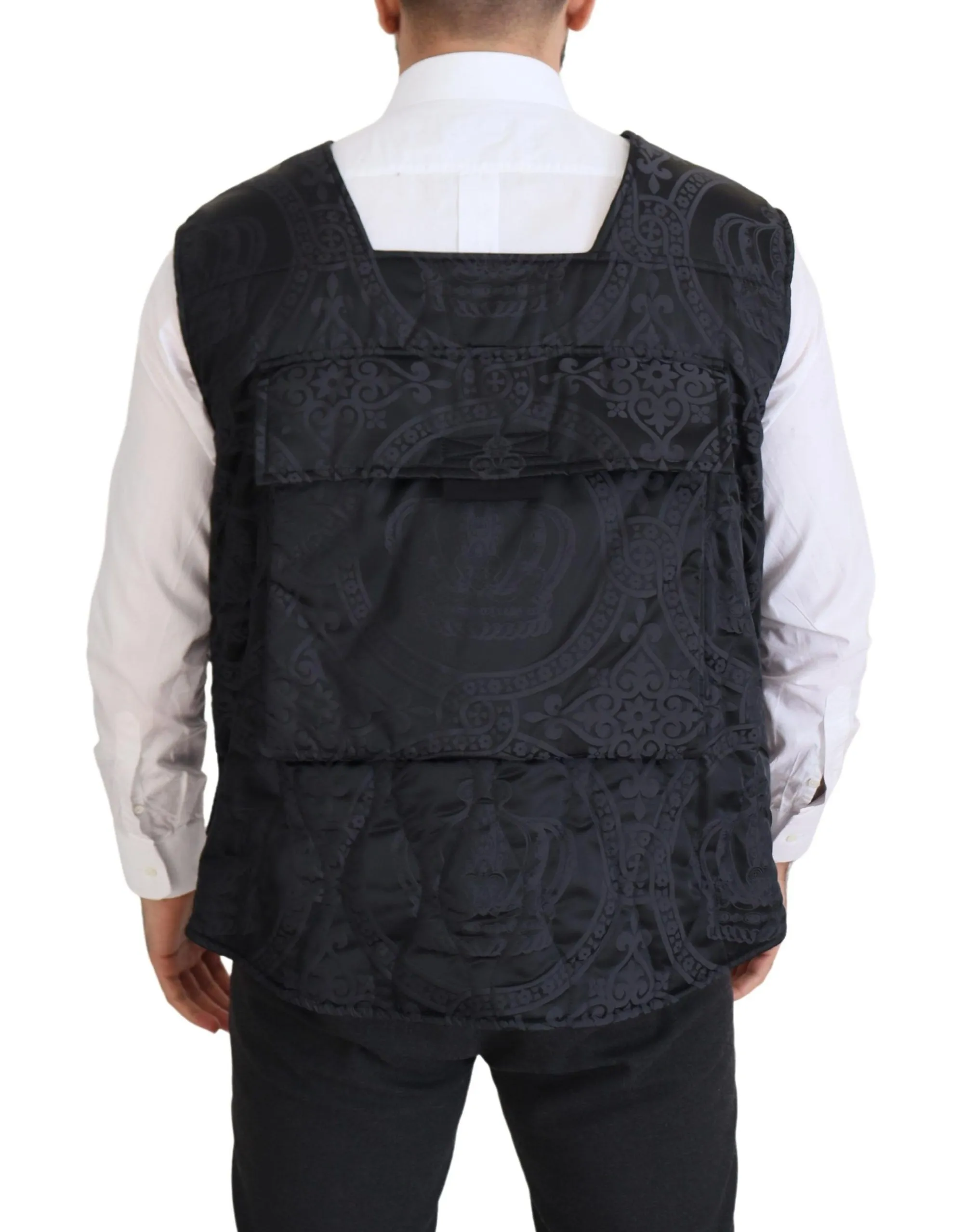 Dolce & Gabbana Men's Elegant Sleeveless Vest Jacket in Black