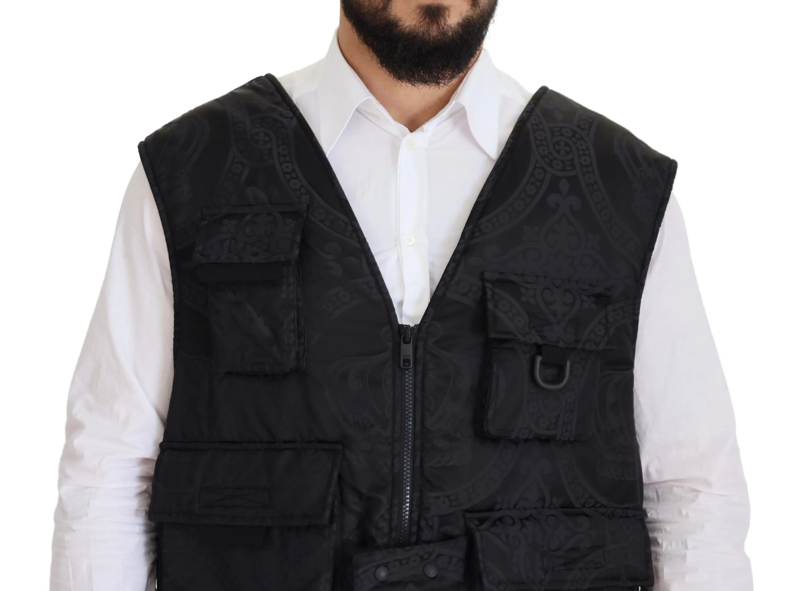 Dolce & Gabbana Men's Elegant Sleeveless Vest Jacket in Black