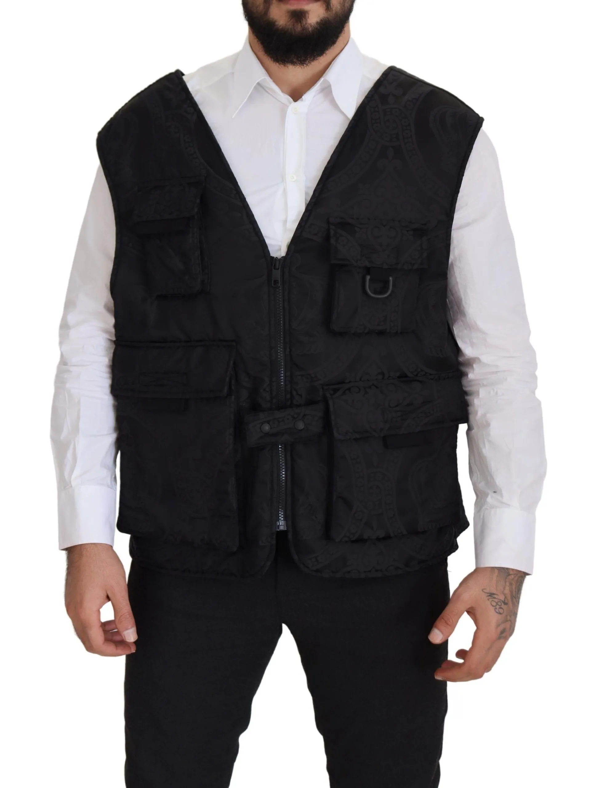 Dolce & Gabbana Men's Elegant Sleeveless Vest Jacket in Black