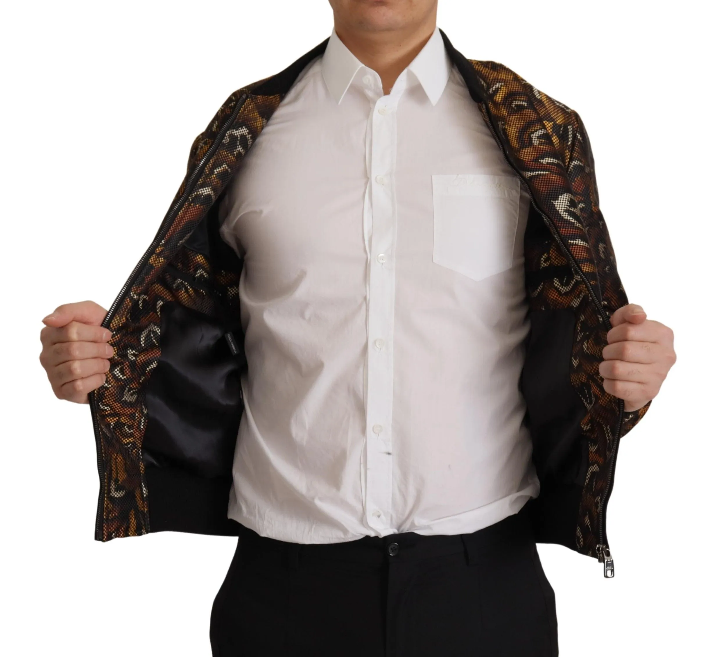 Dolce & Gabbana Men's Elegant Brown Blouson Jacket