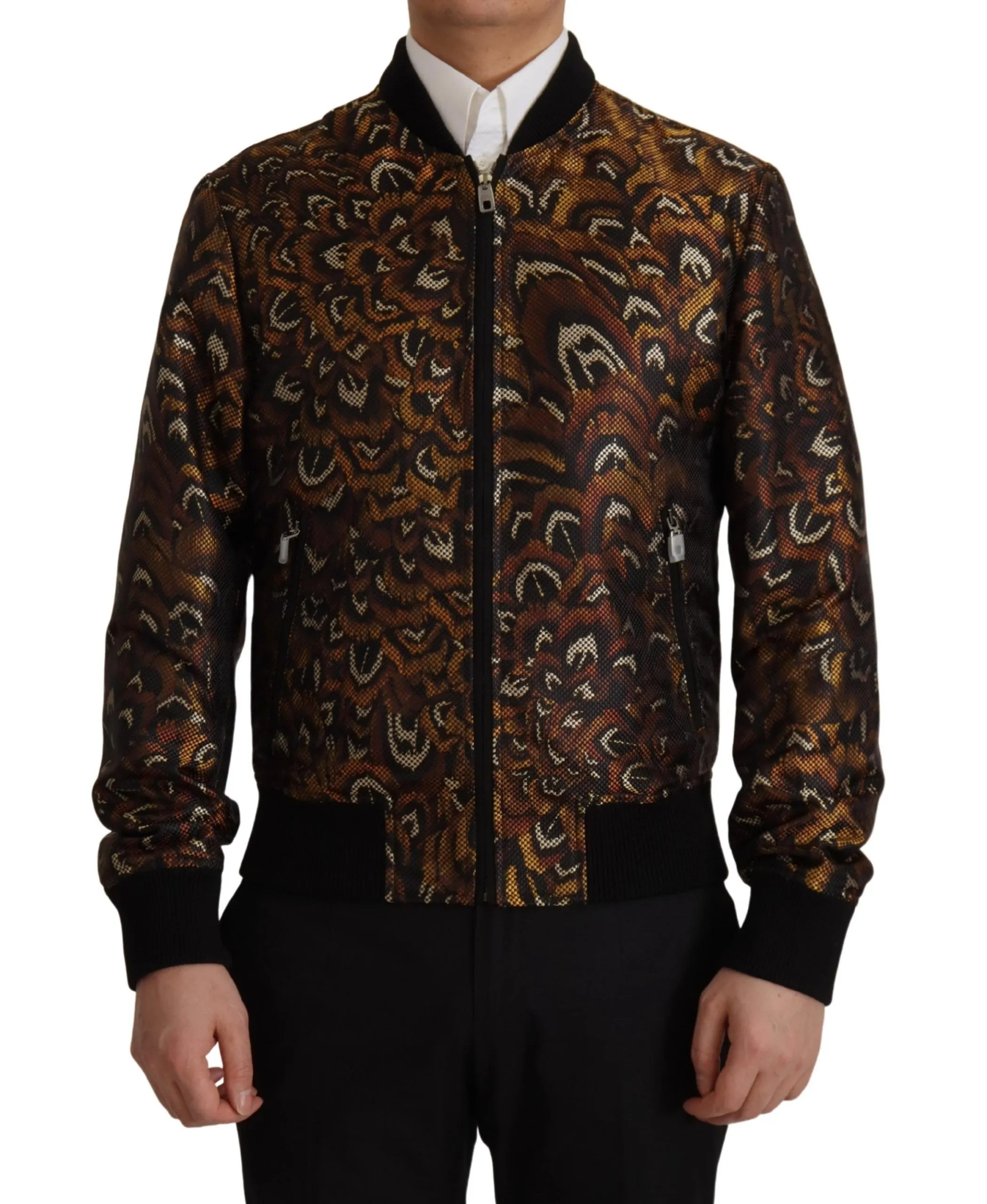 Dolce & Gabbana Men's Elegant Brown Blouson Jacket