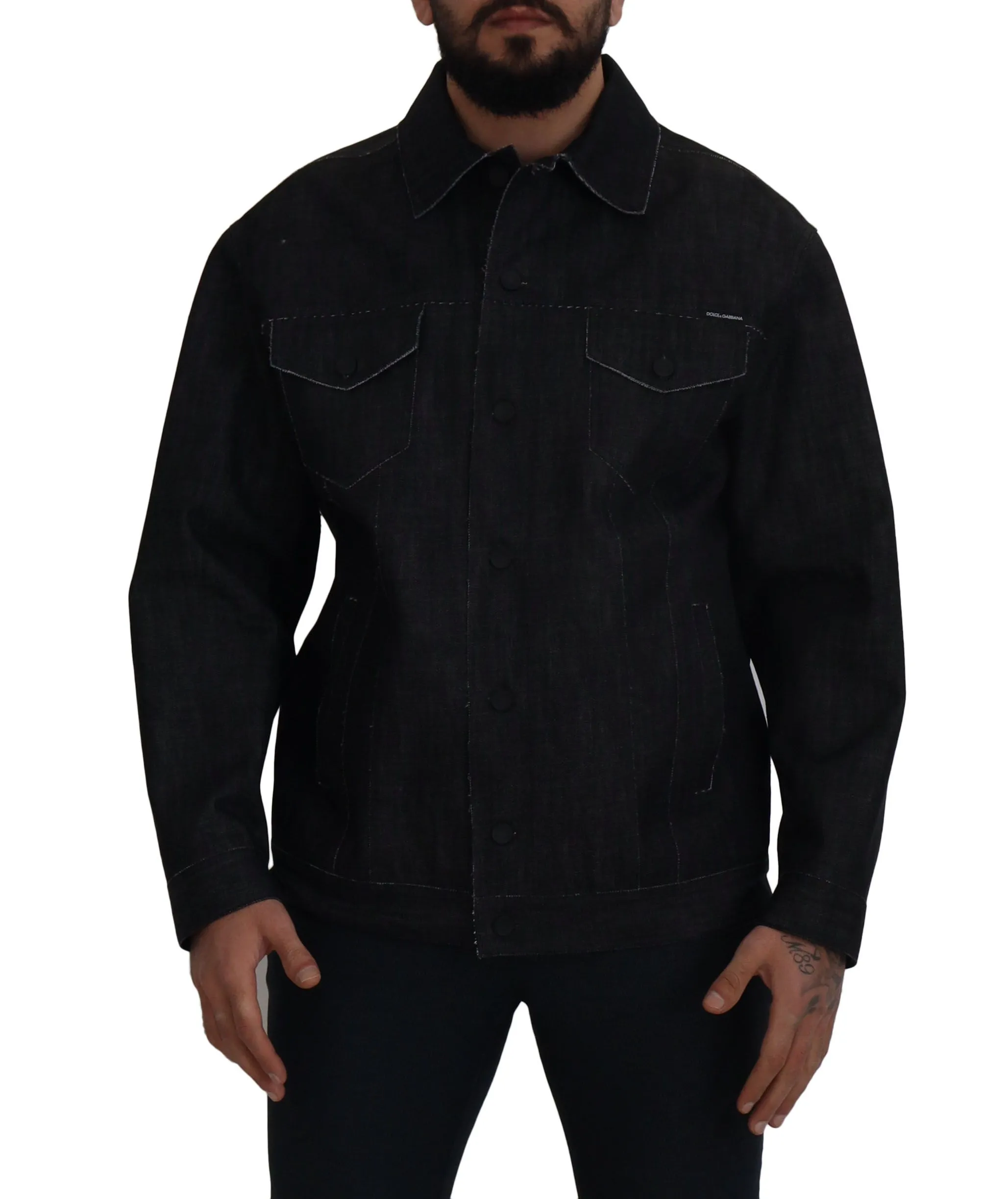 Dolce & Gabbana Men's Elegant Black Denim Jacket