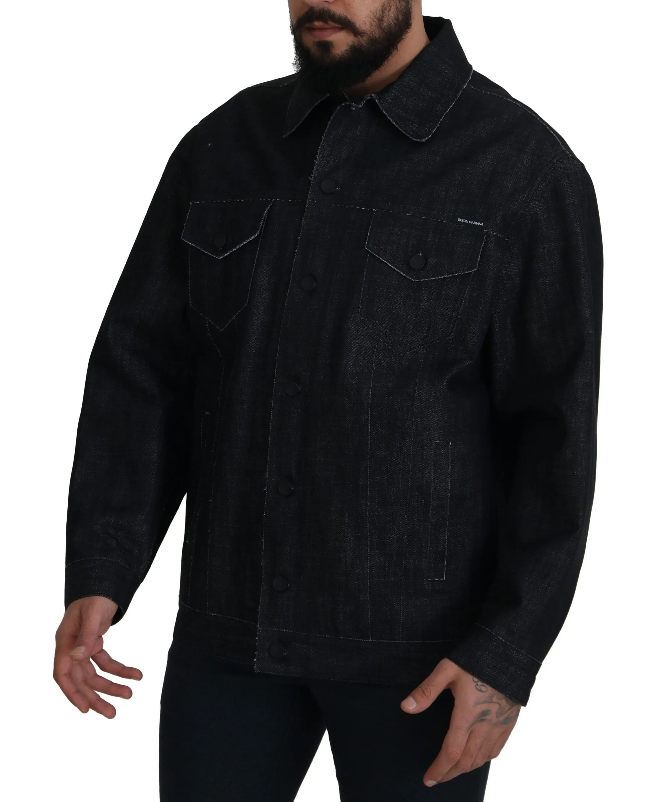 Dolce & Gabbana Men's Elegant Black Denim Jacket