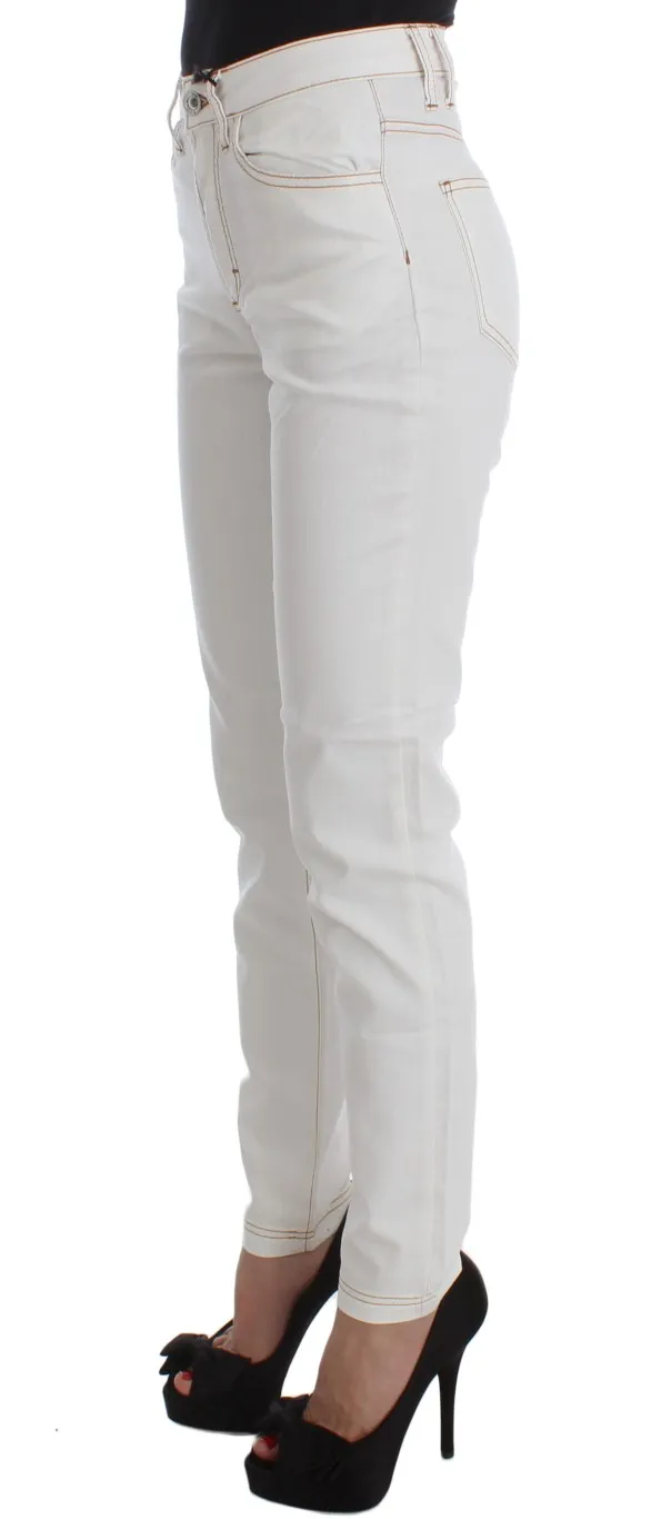Cavalli Women's Chic White Slim Fit Denim