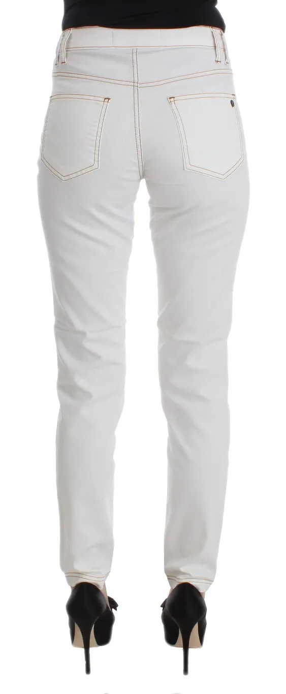 Cavalli Women's Chic White Slim Fit Denim