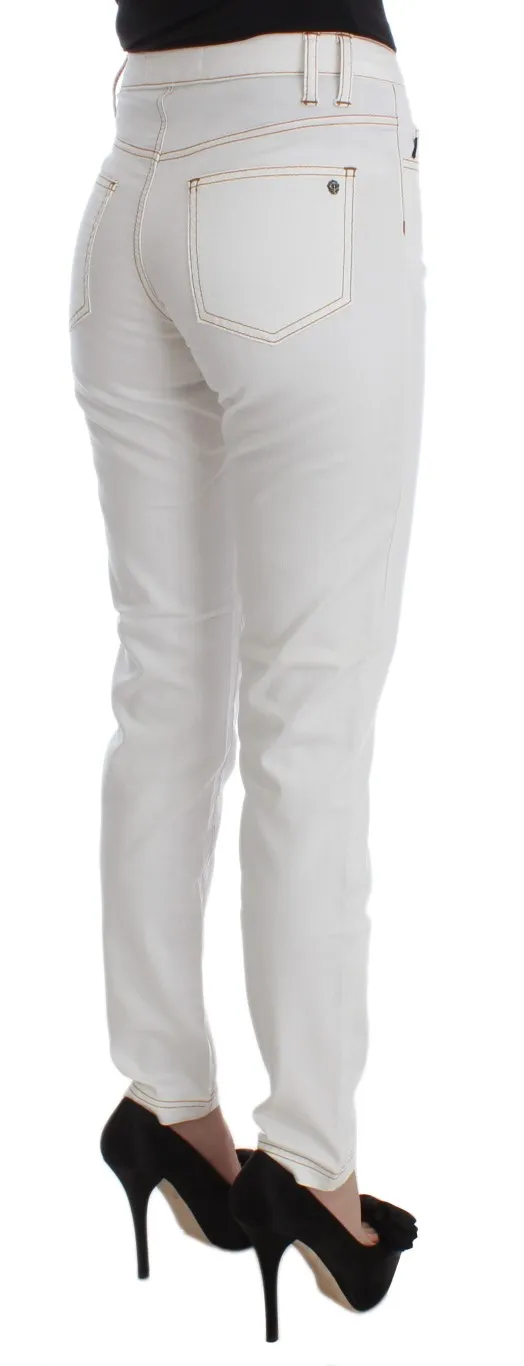 Cavalli Women's Chic White Slim Fit Denim