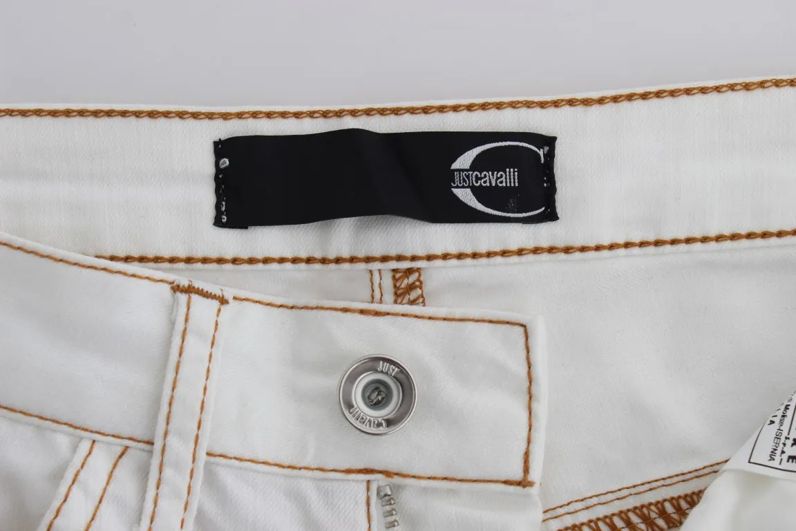Cavalli Women's Chic White Slim Fit Denim