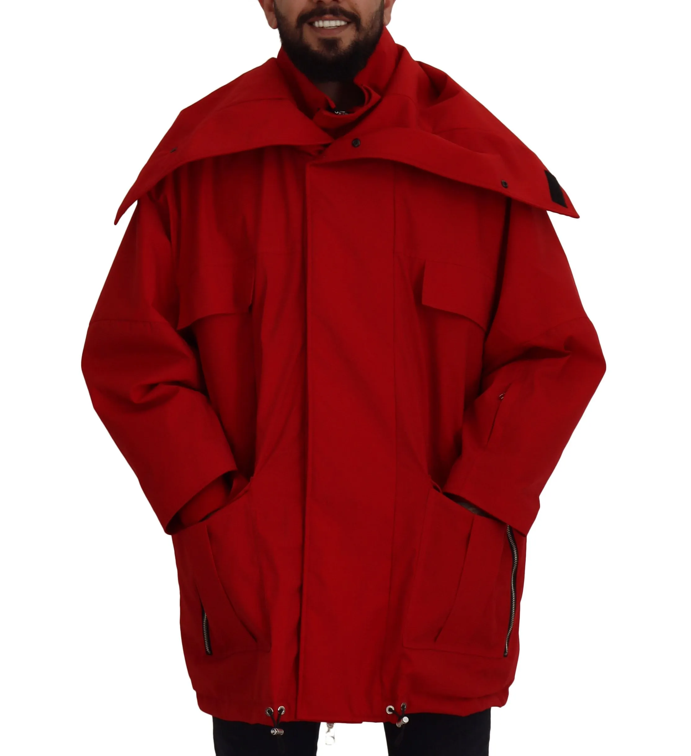 Dolce & Gabbana Men's Sleek Red Lightweight Windbreaker Jacket