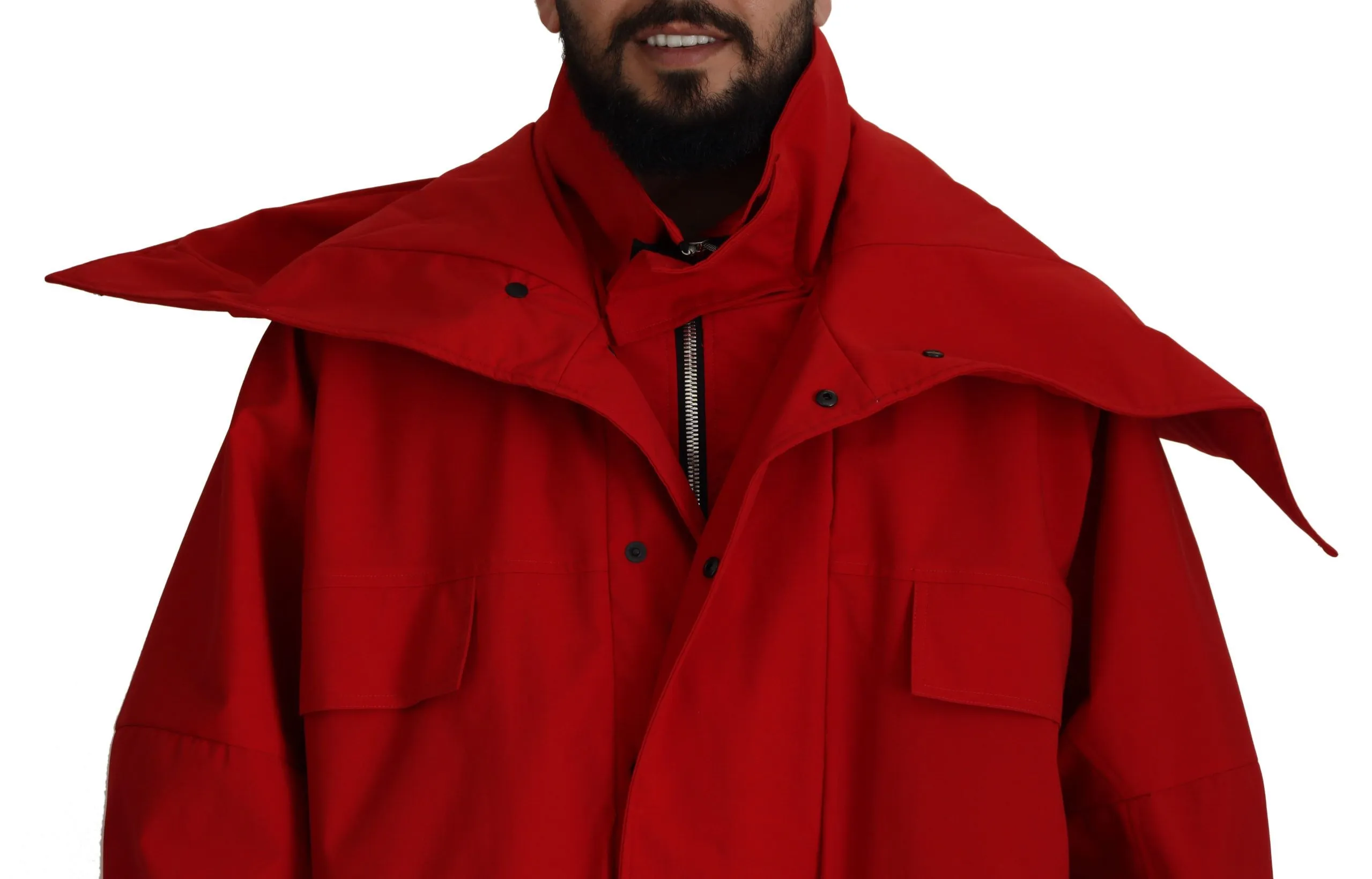 Dolce & Gabbana Men's Sleek Red Lightweight Windbreaker Jacket