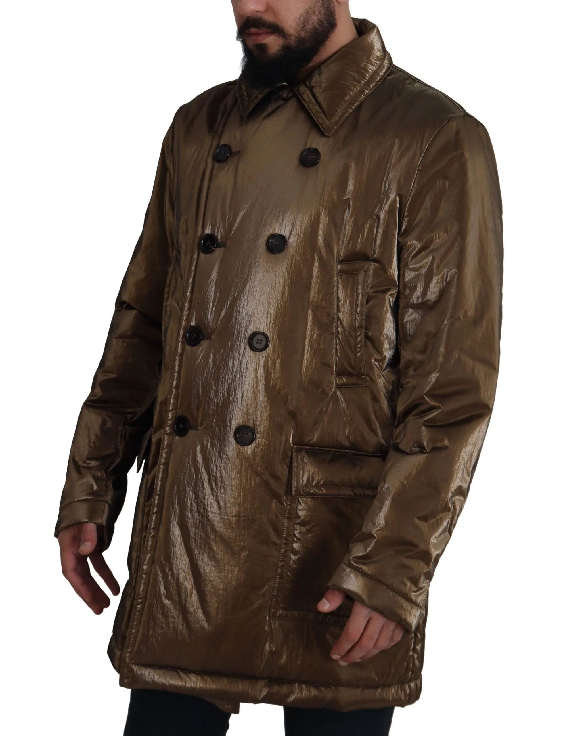 Dolce & Gabbana Men's Elegant Bronze Double-Breasted Jacket