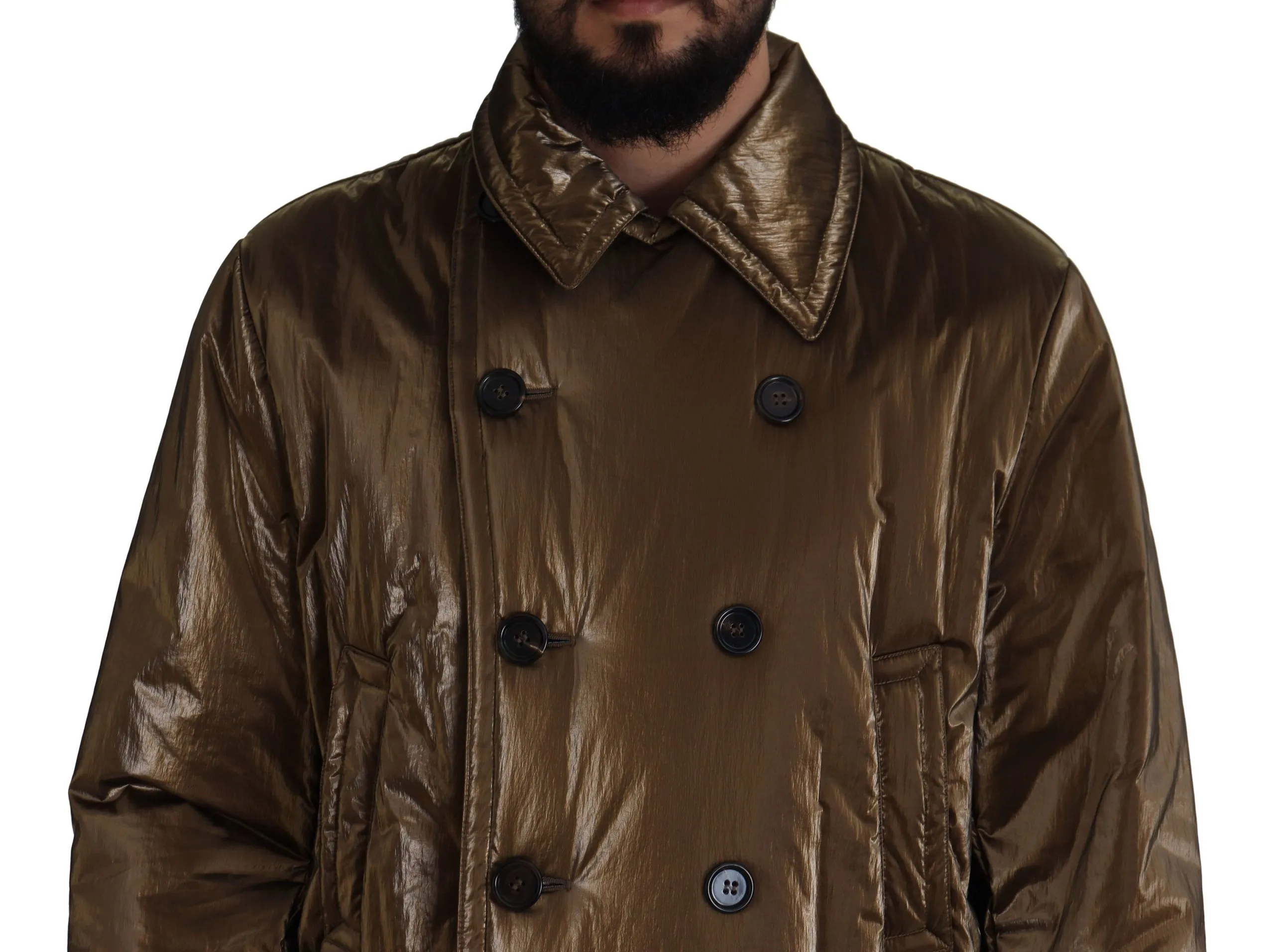 Dolce & Gabbana Men's Elegant Bronze Double-Breasted Jacket