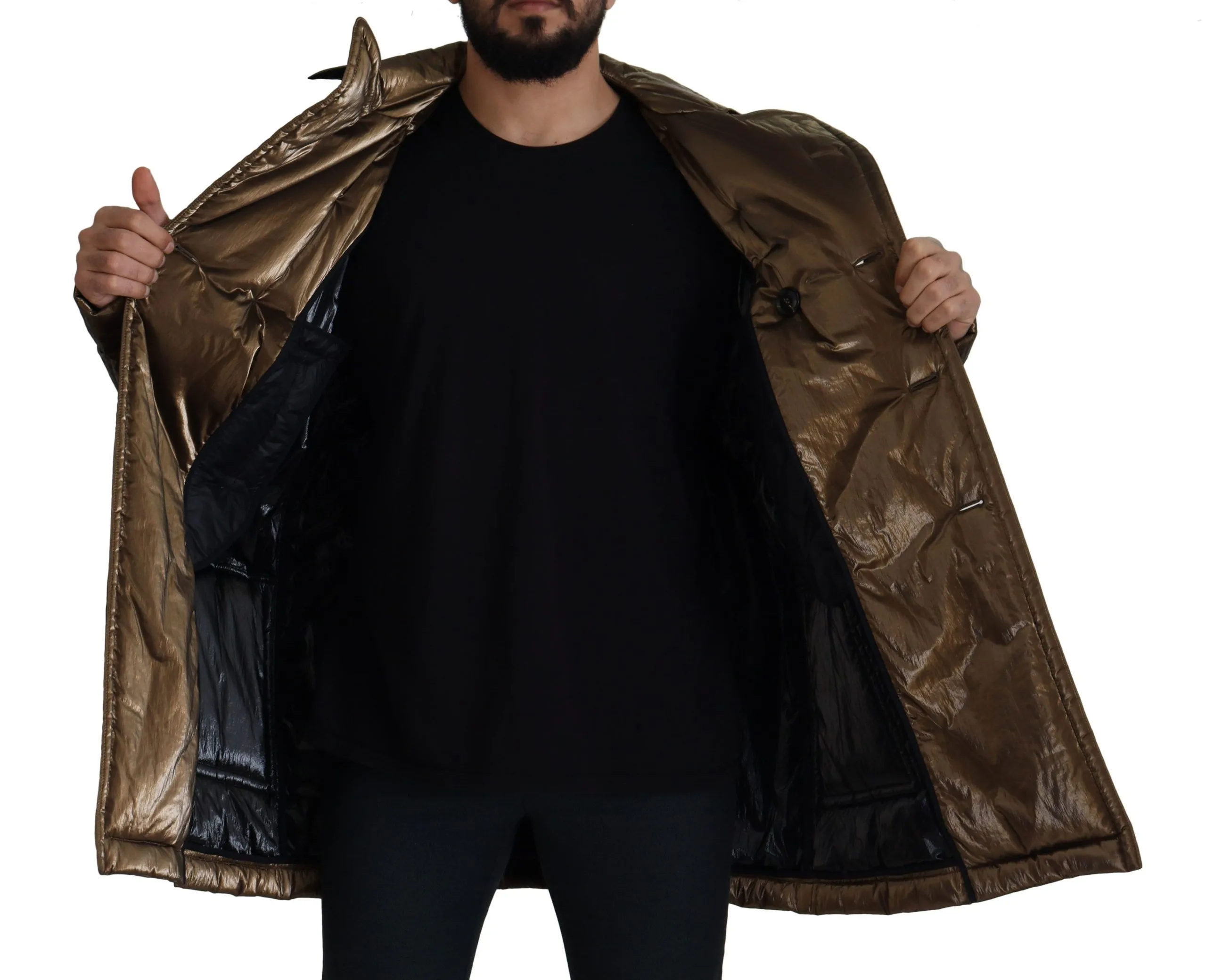 Dolce & Gabbana Men's Elegant Bronze Double-Breasted Jacket