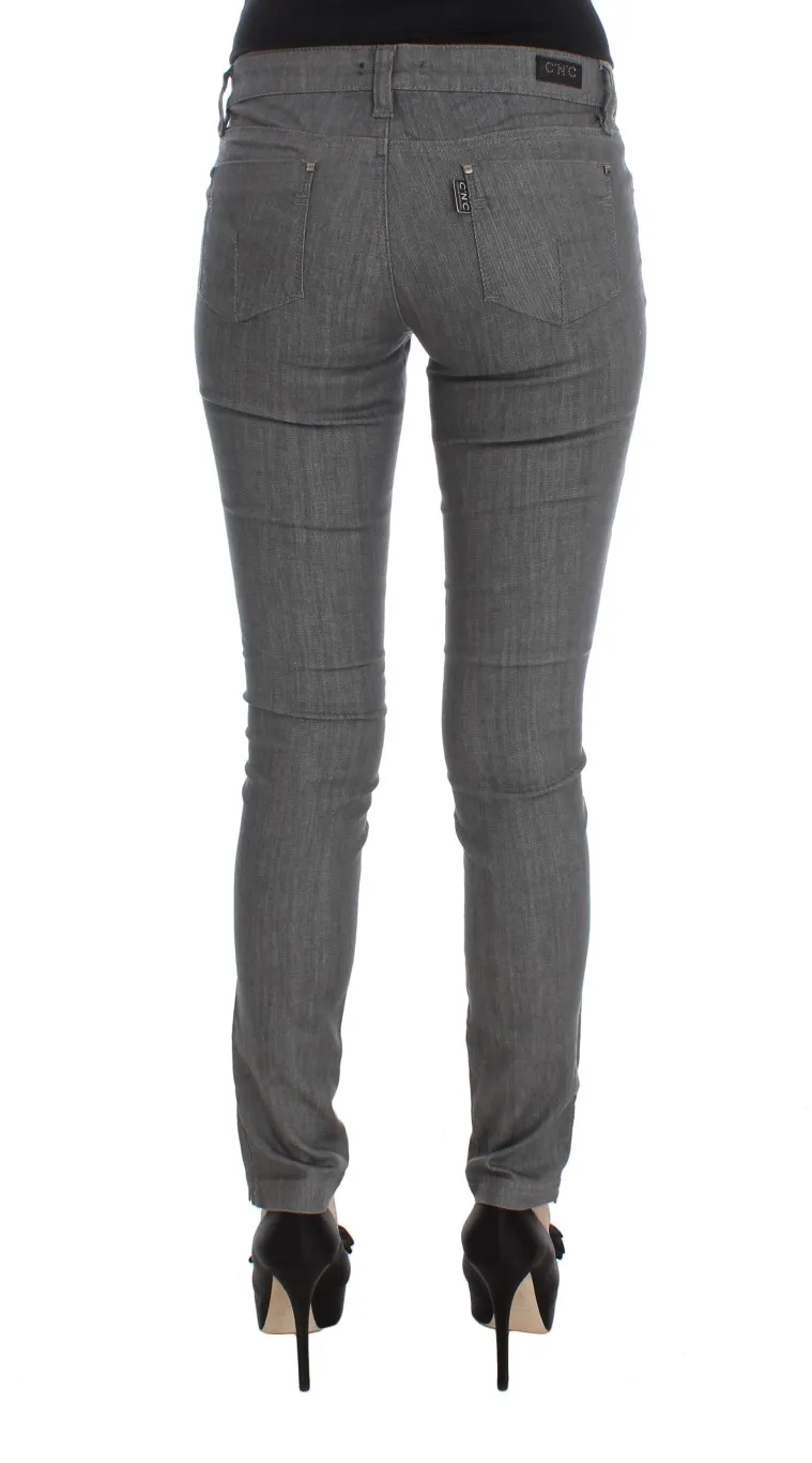 Costume National Women's Chic Gray Slim-Fit Designer Jeans