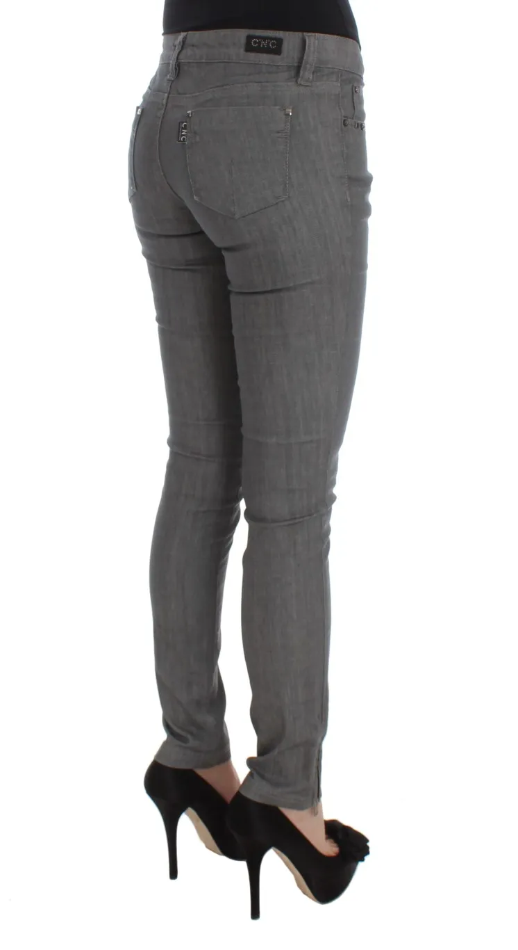 Costume National Women's Chic Gray Slim-Fit Designer Jeans