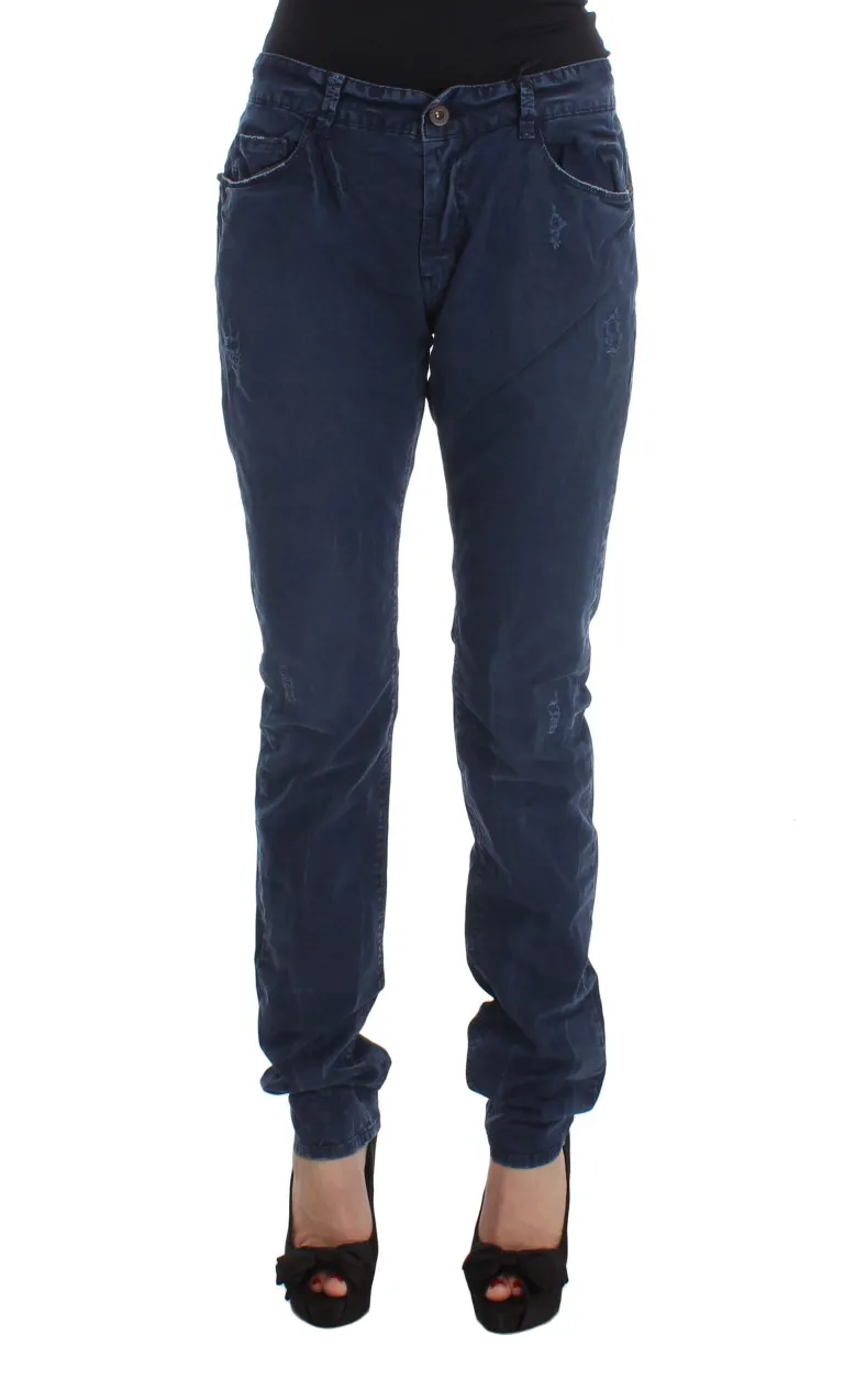 Costume National Women's Chic Regular Fit Blue Denim Jeans