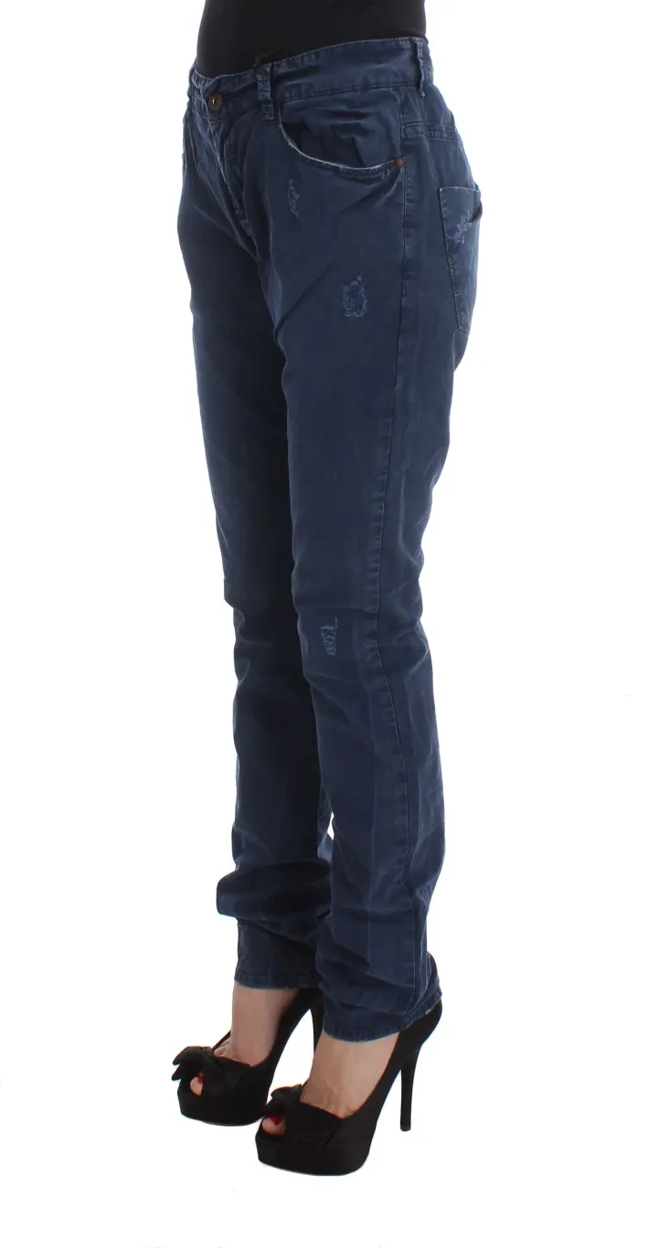 Costume National Women's Chic Regular Fit Blue Denim Jeans