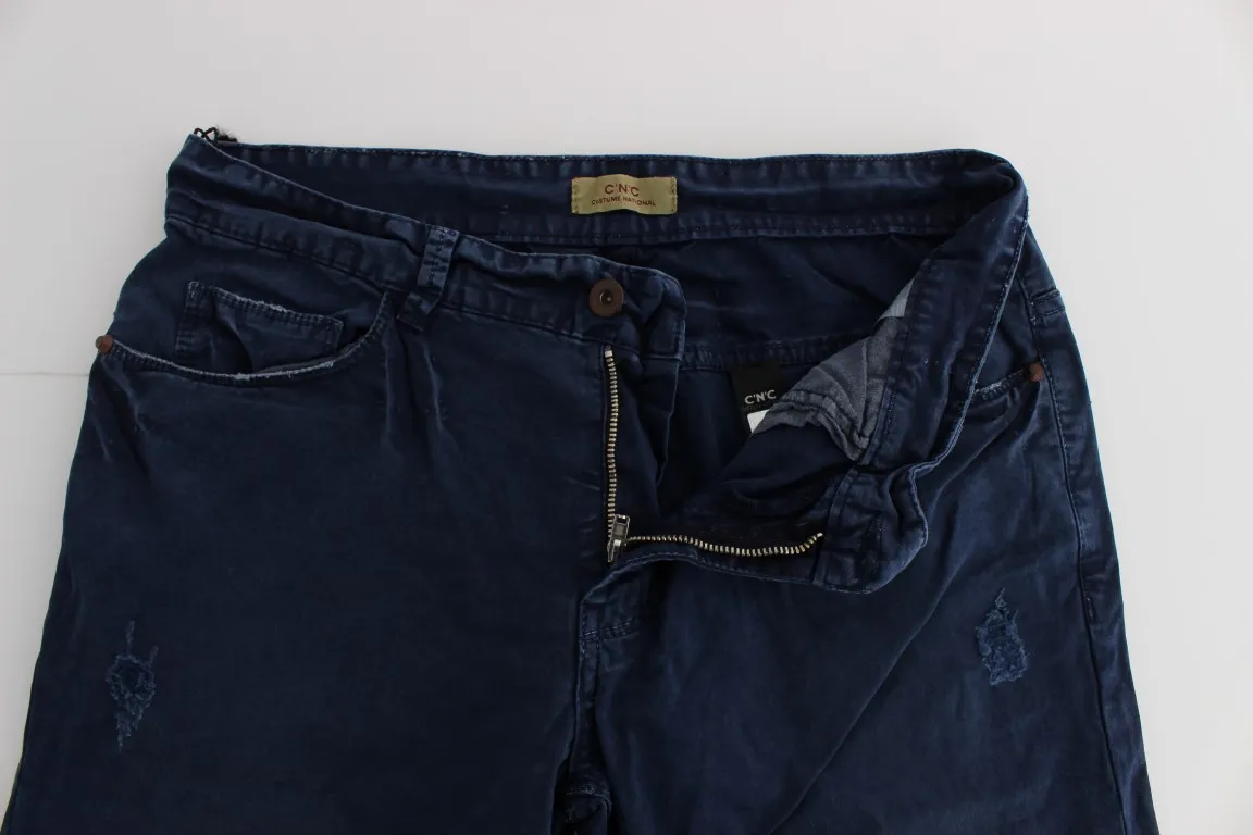 Costume National Women's Chic Regular Fit Blue Denim Jeans