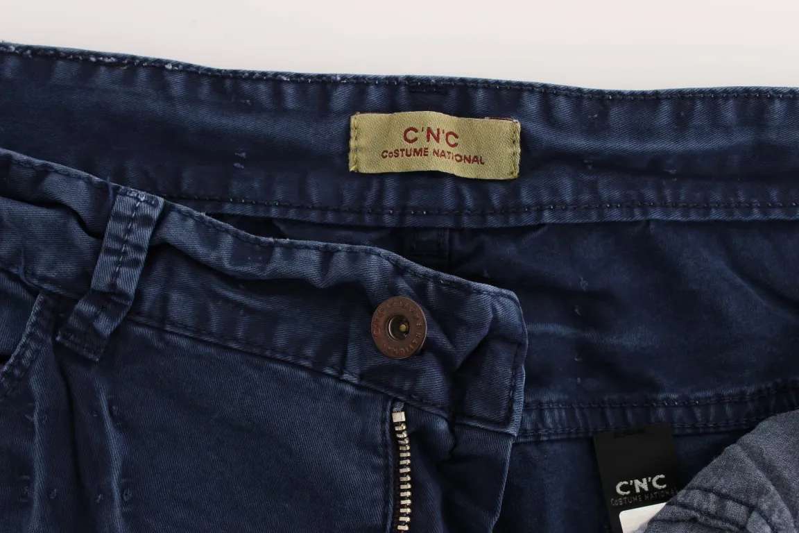 Costume National Women's Chic Regular Fit Blue Denim Jeans