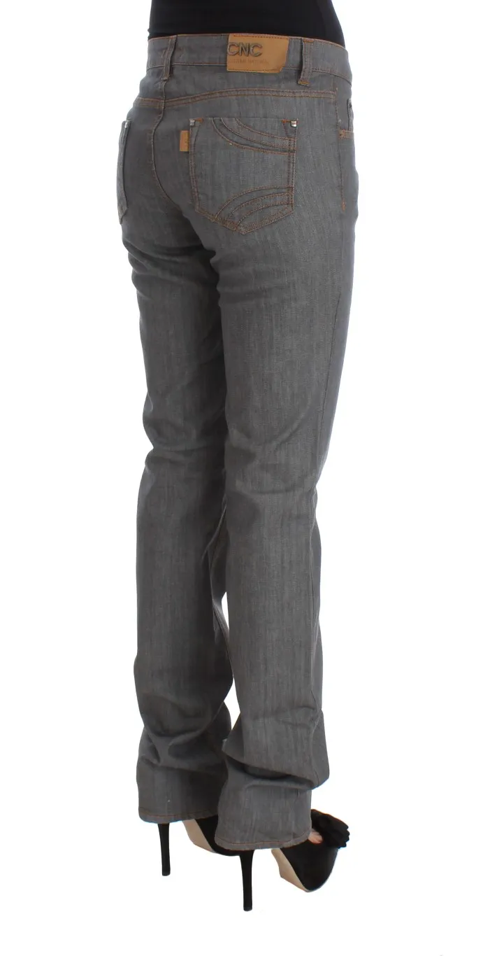 Costume National Women's Elegant Gray Regular Fit Jeans