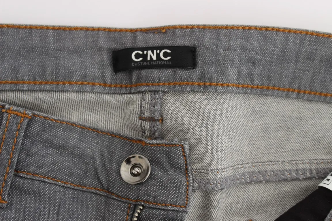 Costume National Women's Elegant Gray Regular Fit Jeans