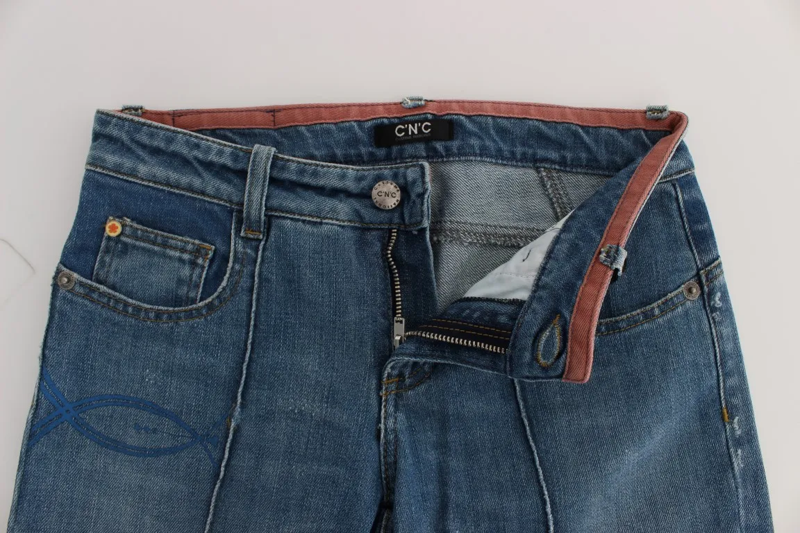 Costume National Women's Chic Slim Fit Blue Jeans for the Modern Woman