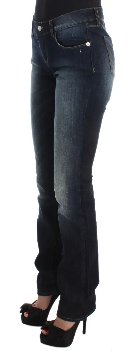 Costume National Women's Sleek Slim Fit Blue Designer Jeans