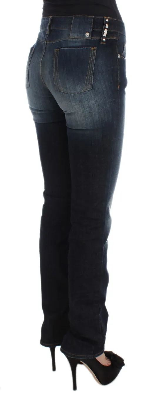 Costume National Women's Sleek Slim Fit Blue Designer Jeans