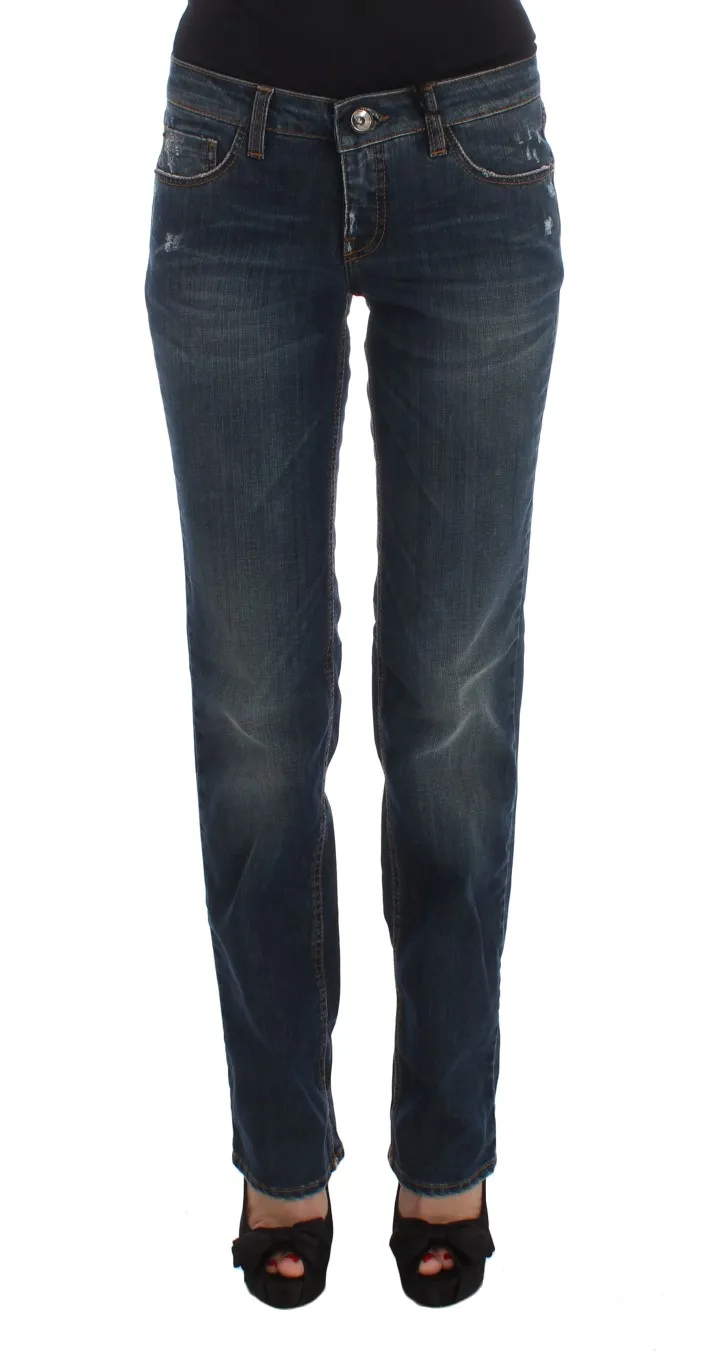 Costume National Women's Chic Blue Regular Fit Designer Jeans