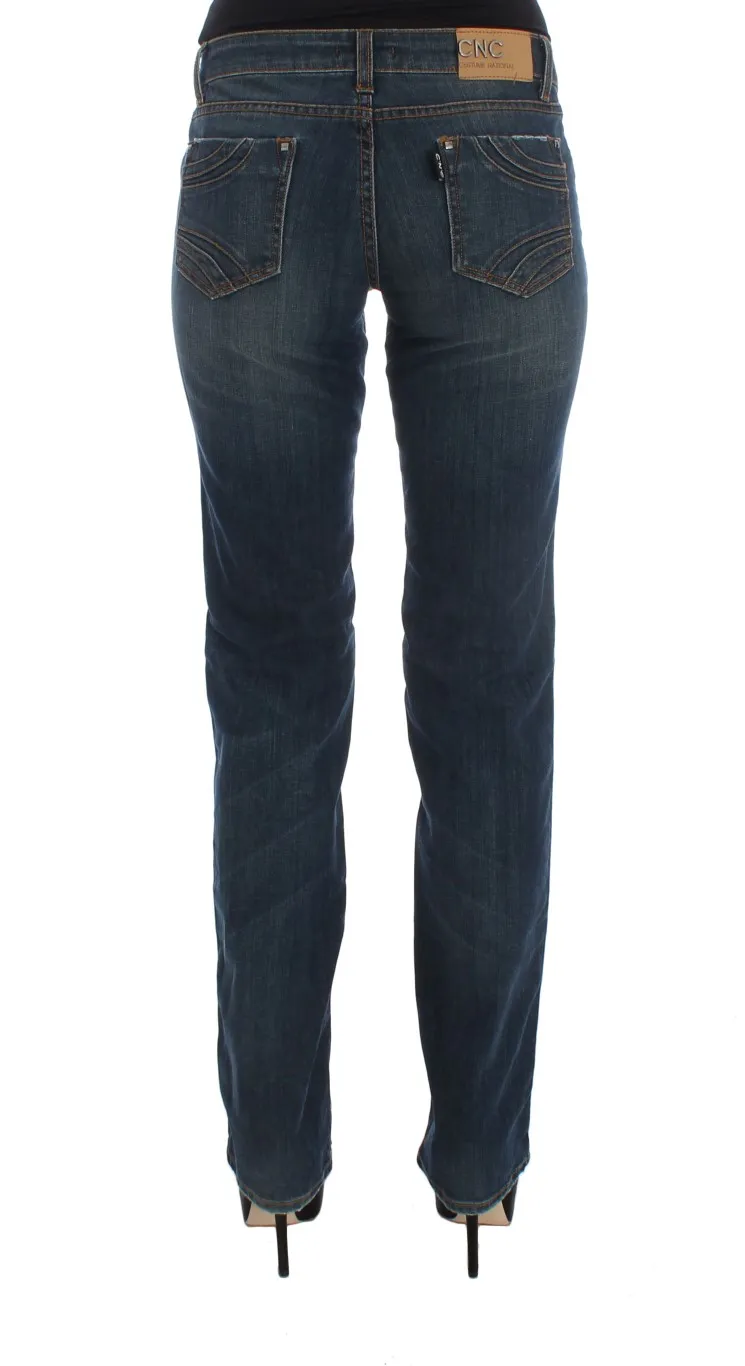 Costume National Women's Chic Blue Regular Fit Designer Jeans