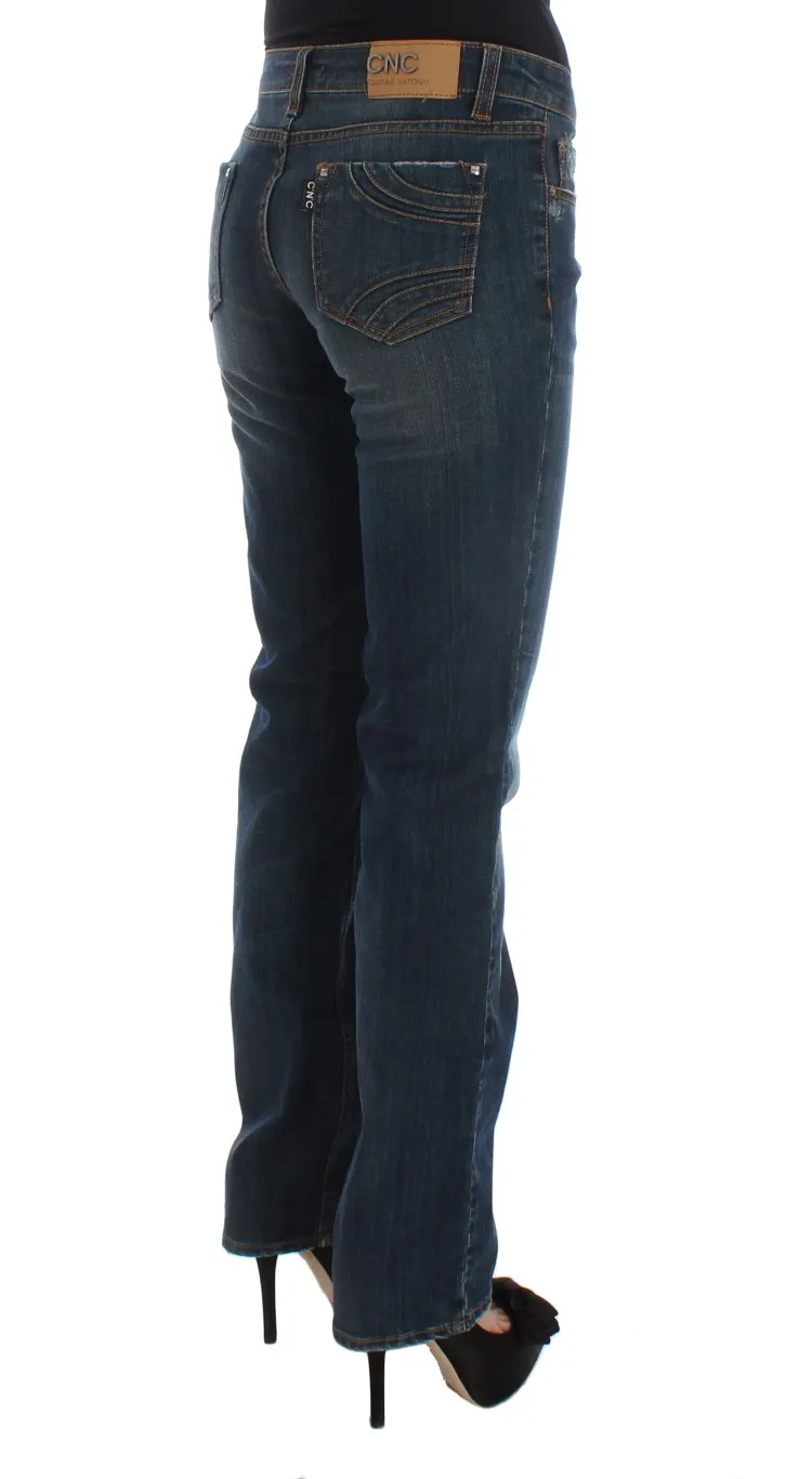 Costume National Women's Chic Blue Regular Fit Designer Jeans