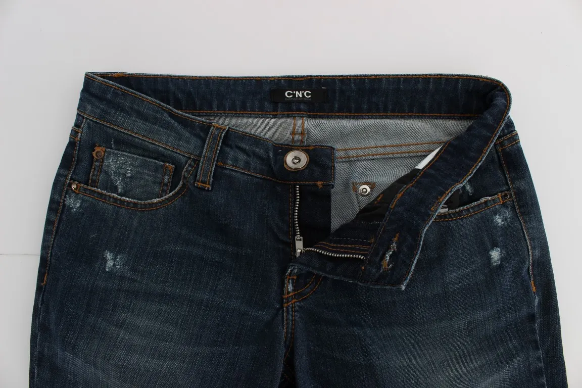 Costume National Women's Chic Blue Regular Fit Designer Jeans