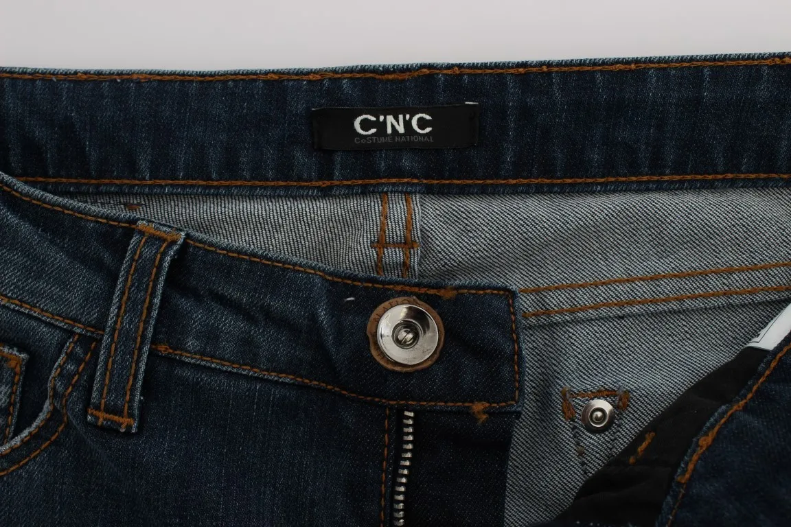 Costume National Women's Chic Blue Regular Fit Designer Jeans