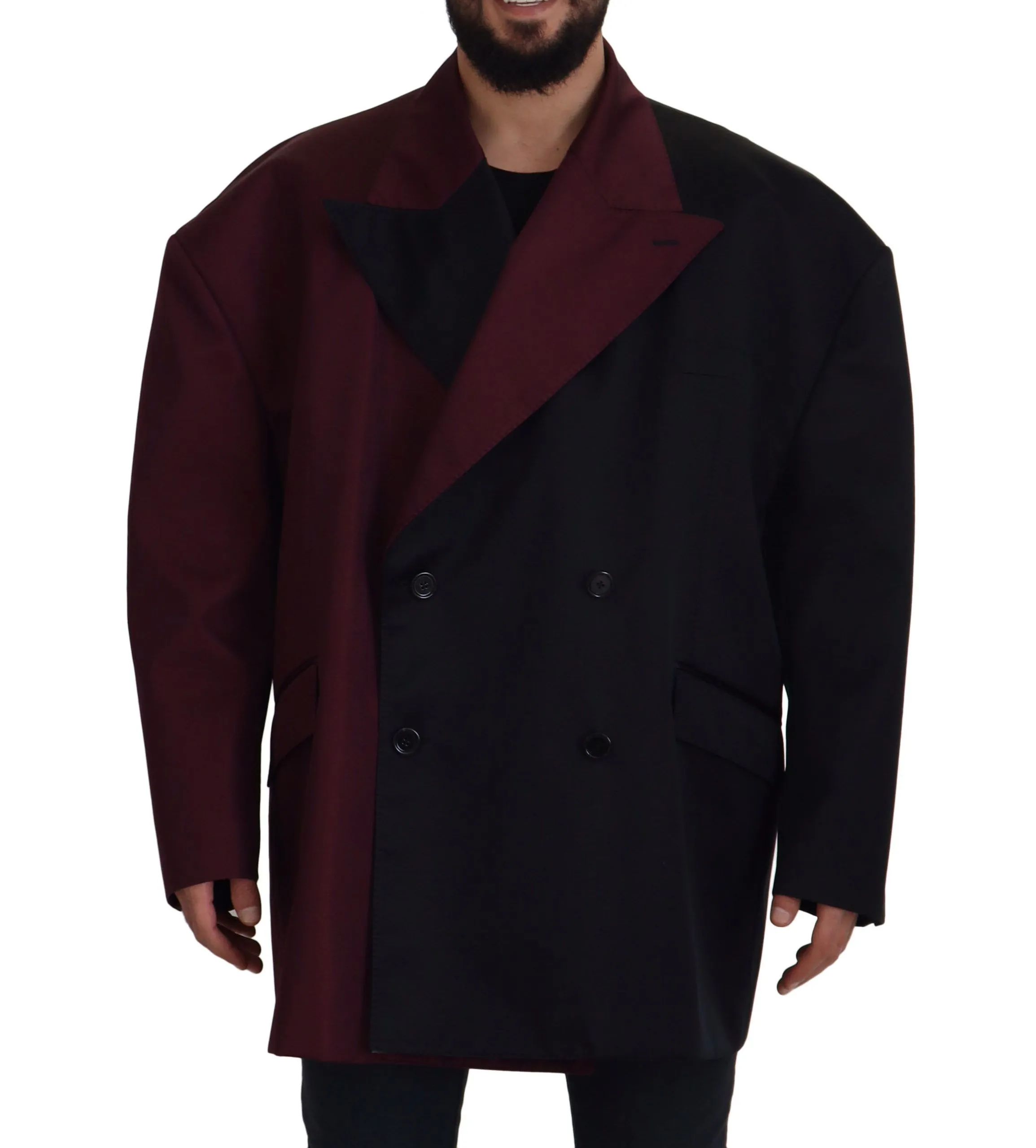 Dolce & Gabbana Men's Elegant Bordeaux Double-Breasted Jacket