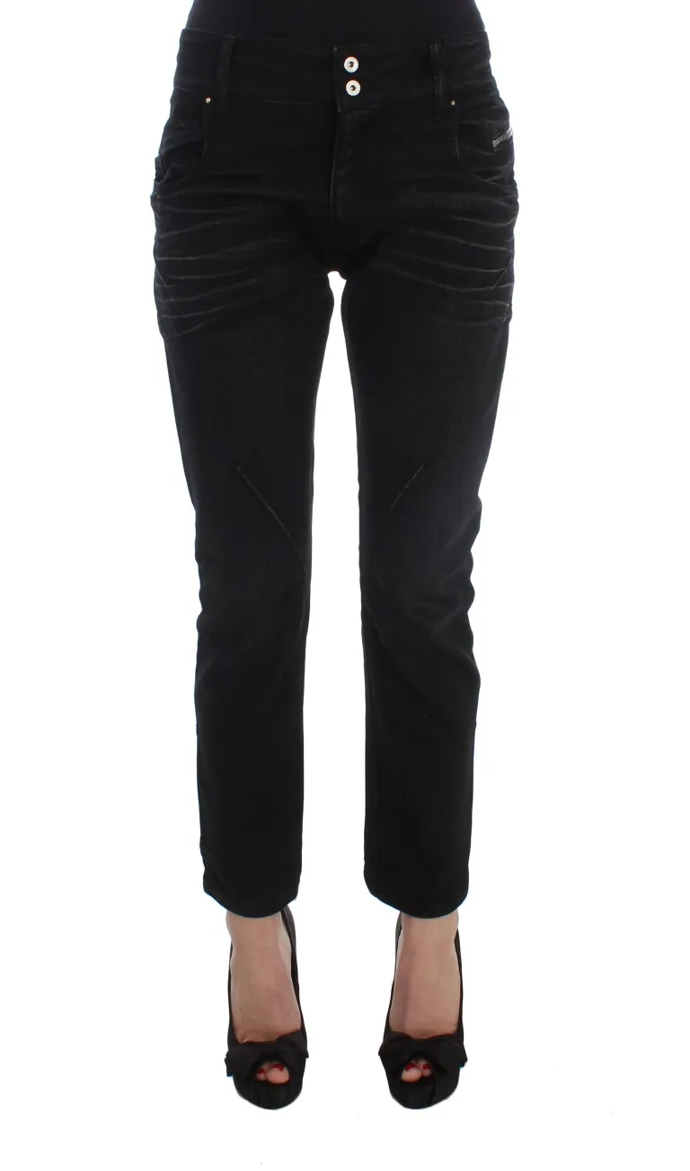 Costume National Women's Elegant Black Slouchy Fit Jeans for Trendsetters