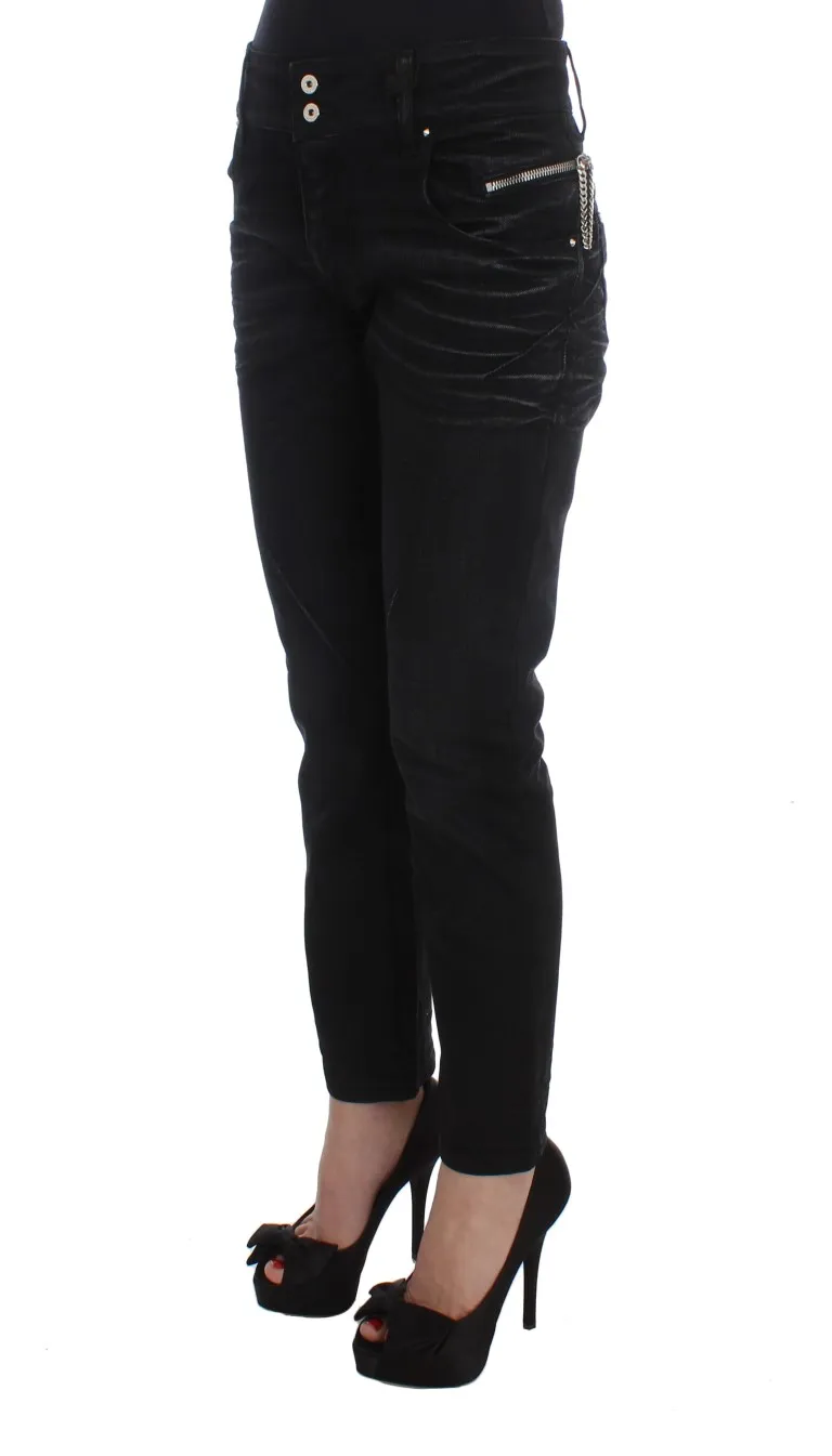 Costume National Women's Elegant Black Slouchy Fit Jeans for Trendsetters