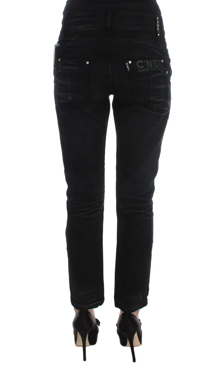 Costume National Women's Elegant Black Slouchy Fit Jeans for Trendsetters