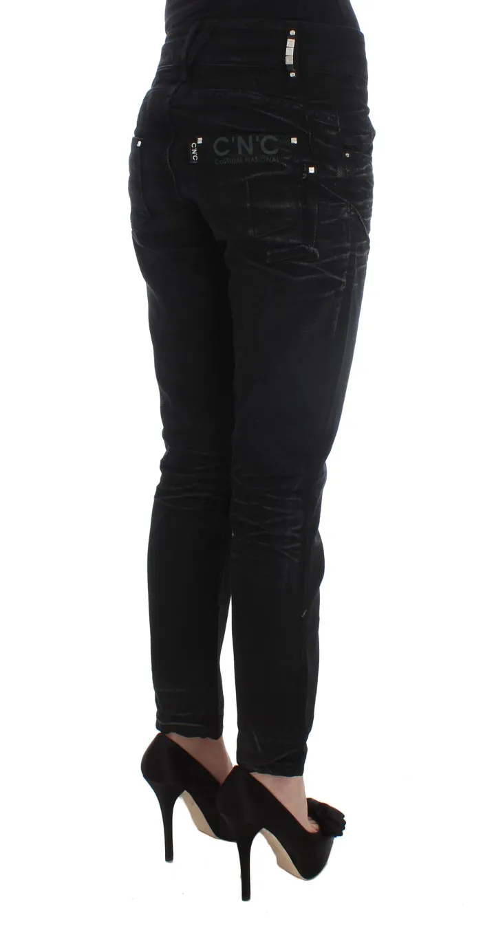 Costume National Women's Elegant Black Slouchy Fit Jeans for Trendsetters