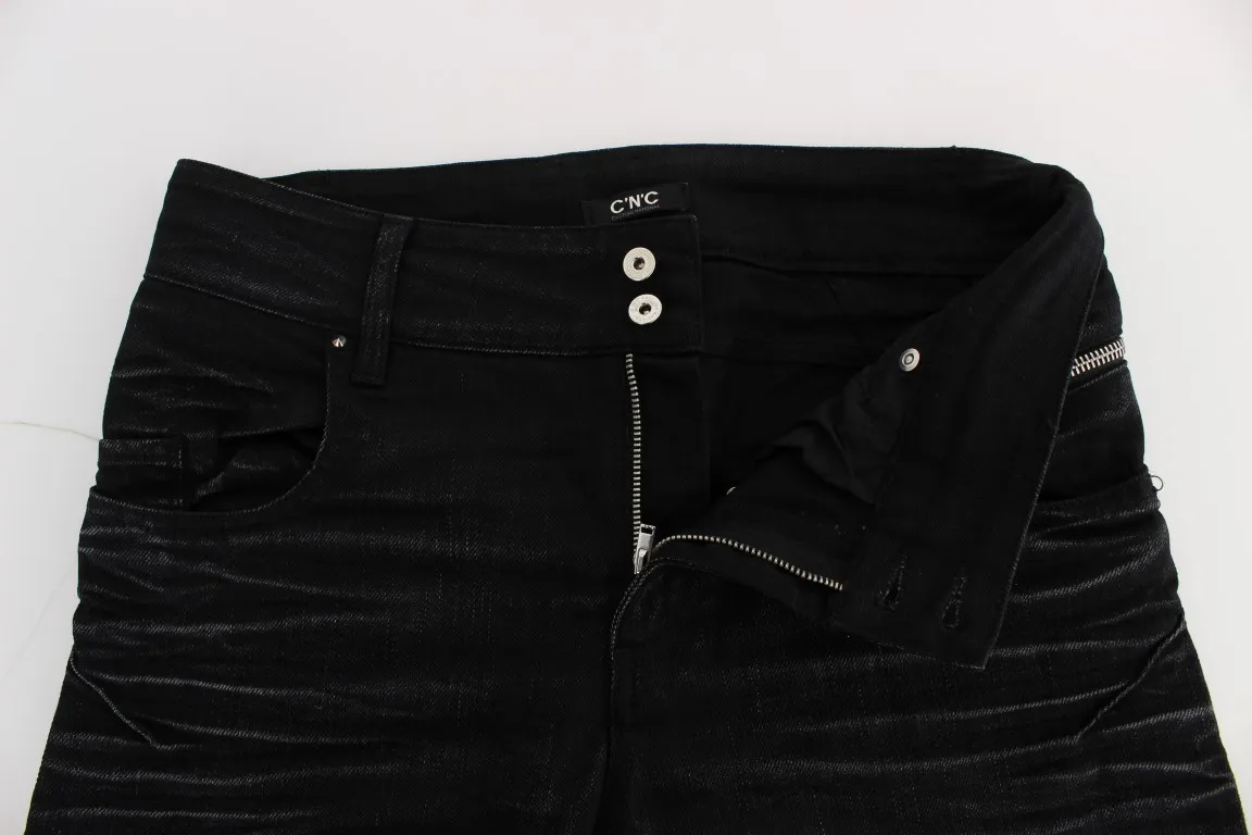 Costume National Women's Elegant Black Slouchy Fit Jeans for Trendsetters