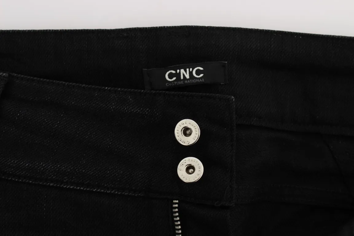 Costume National Women's Elegant Black Slouchy Fit Jeans for Trendsetters