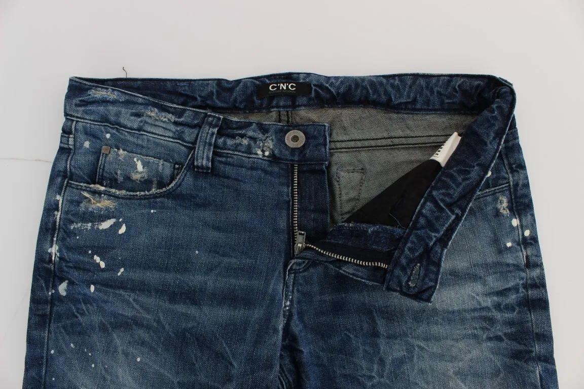 Costume National Women's Chic Blue Regular Fit Denim