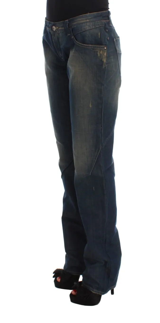 Costume National Women's Elegant Boyfriend Fit Blue Cotton Jeans